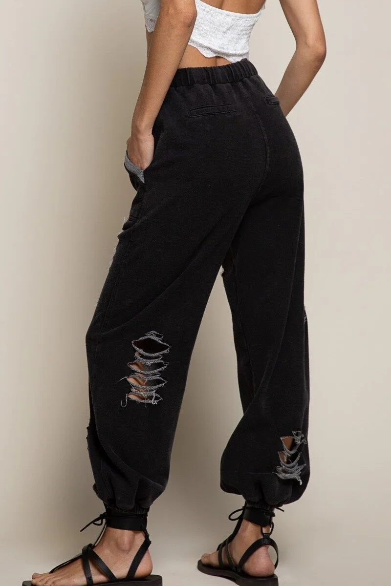 Distressed Joggers — Blu Belle