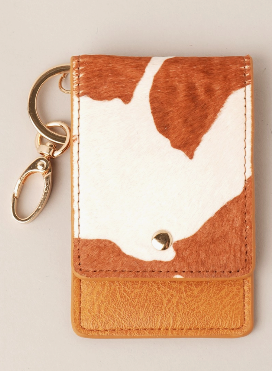 Print Leather Keychain Wallet