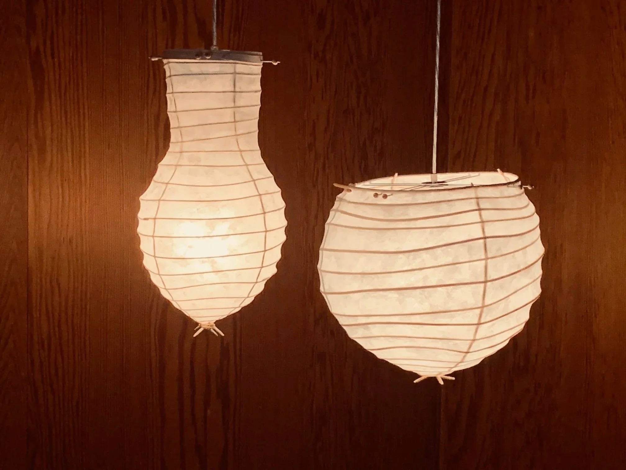 Hanging Lights by Lisa Jensen
handmade of paper and cane