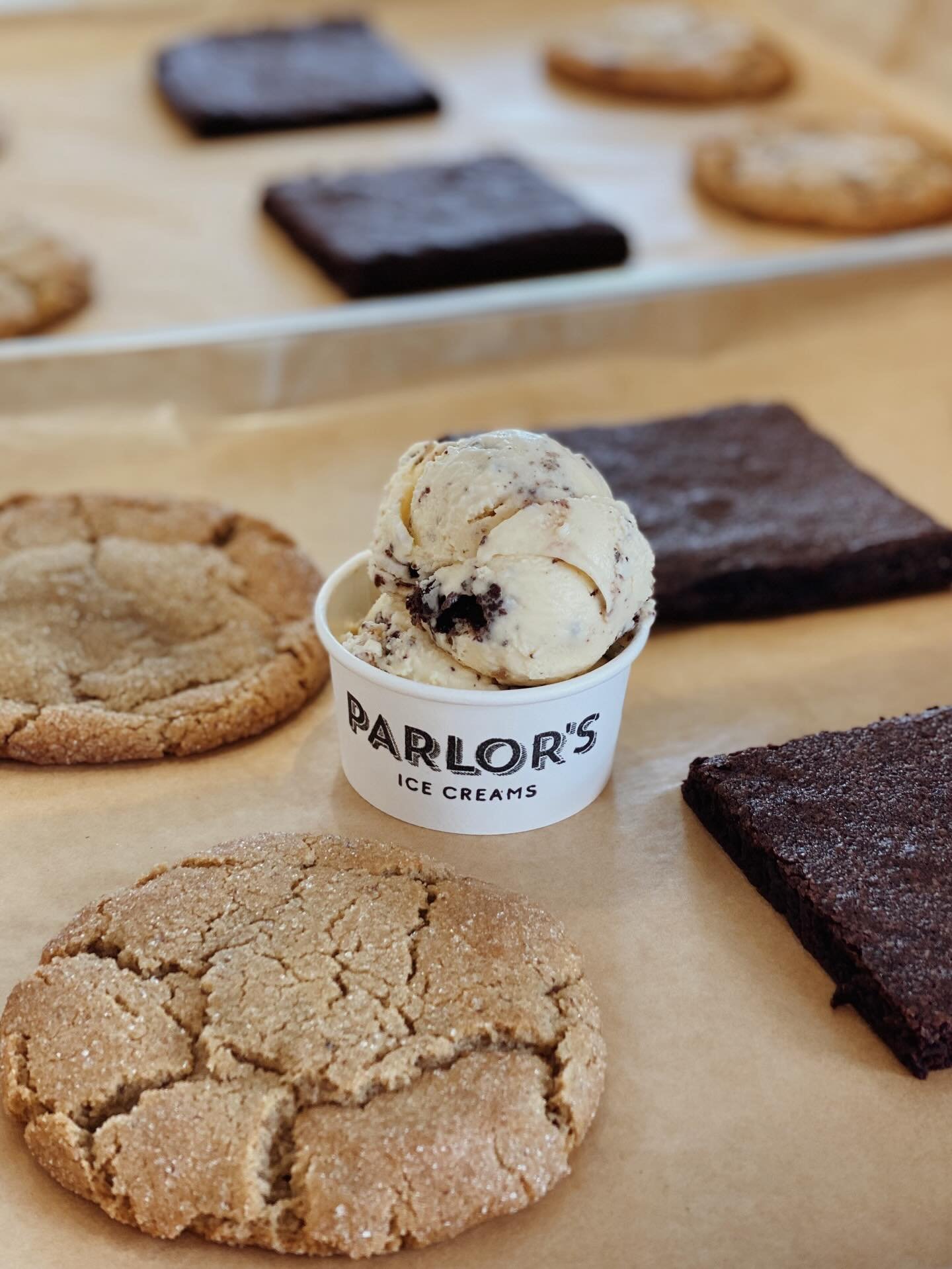 BAKE SALE is back!!!! 🎉👀

Yep! Bake Sale is back baby. Vanilla ice cream with pieces of house made brownie, scratch made chocolate cookie sandwiches, and house baked triple nut butter cookies. It&rsquo;s the bake sale of your dreams, all in one ice