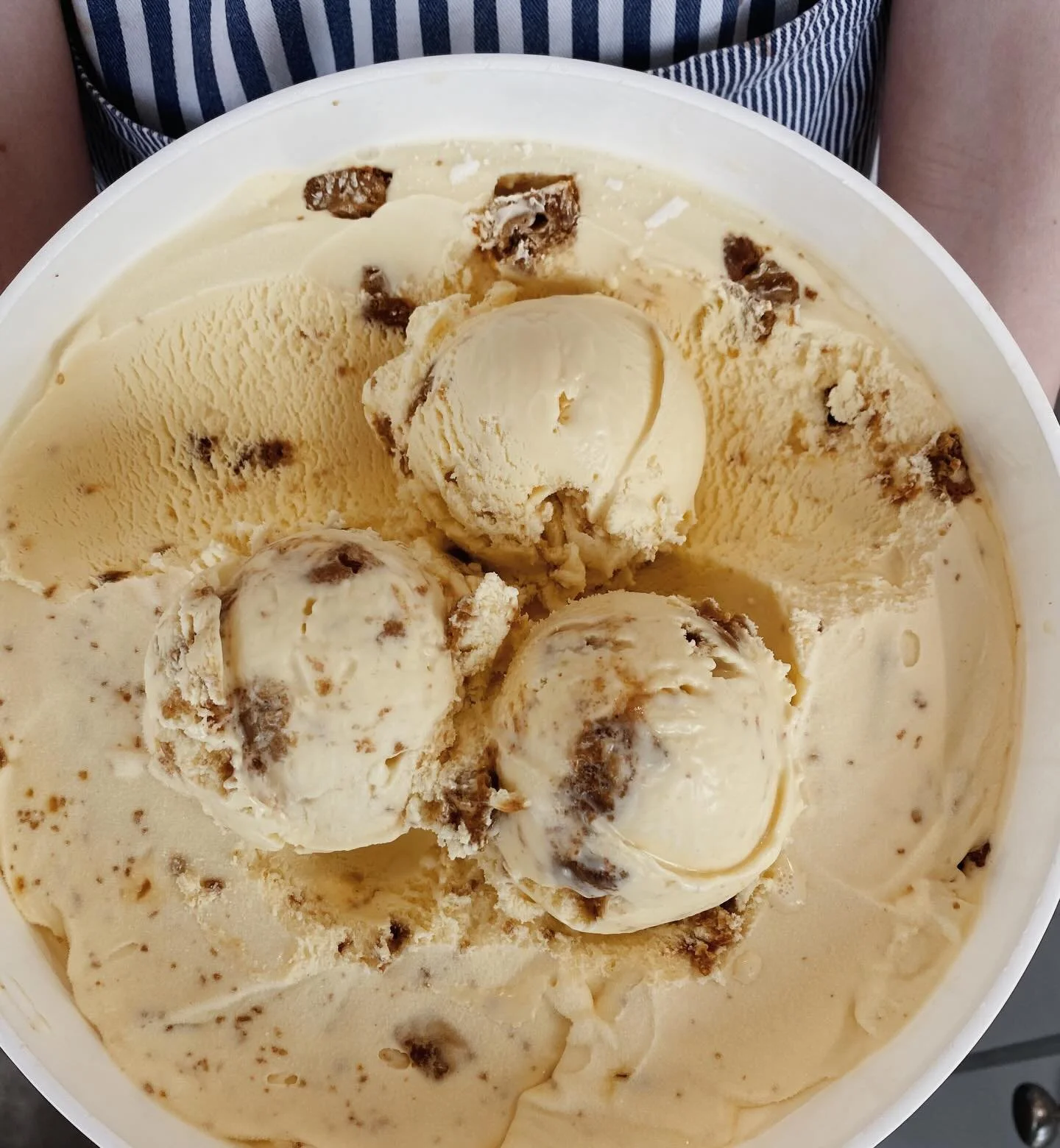 Okay, okay. We heard ya! It&rsquo;s been far too long - OATMEAL TOFFEE COOKIE is finally back!!🤤

This one is a favorite and for good reason! It&rsquo;s a vanilla ice cream with big pieces of our house-baked oatmeal toffee cookies (basically an oatm