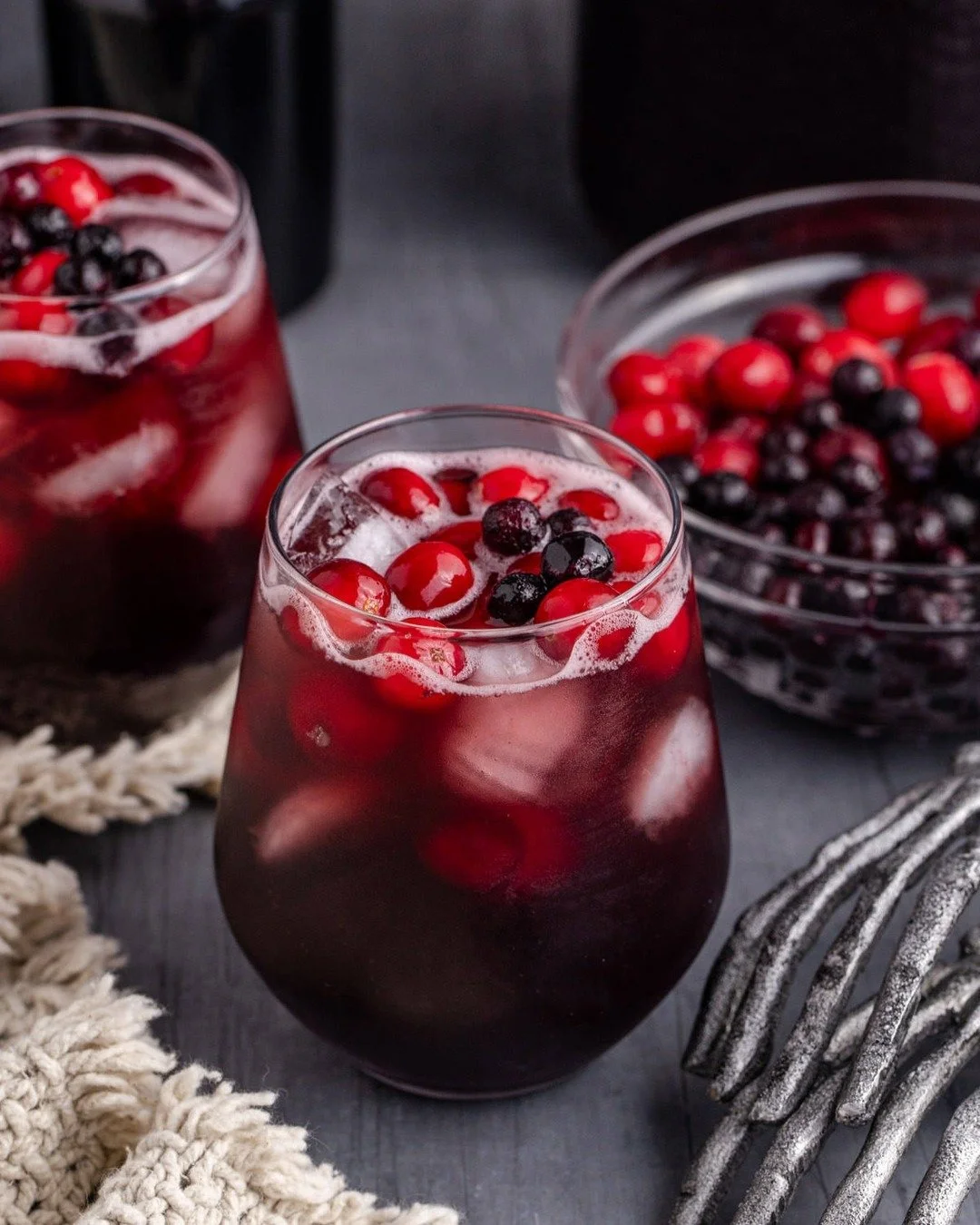 Ghouls just want to have fun &mdash; and the perfect drink! Our Halloween Sangria mixes frozen berries, red wine, apple cider, cranberry, and a hint of dark spiced rum for a fruity, spooky sip. We like ours topped up with a little club soda for extra