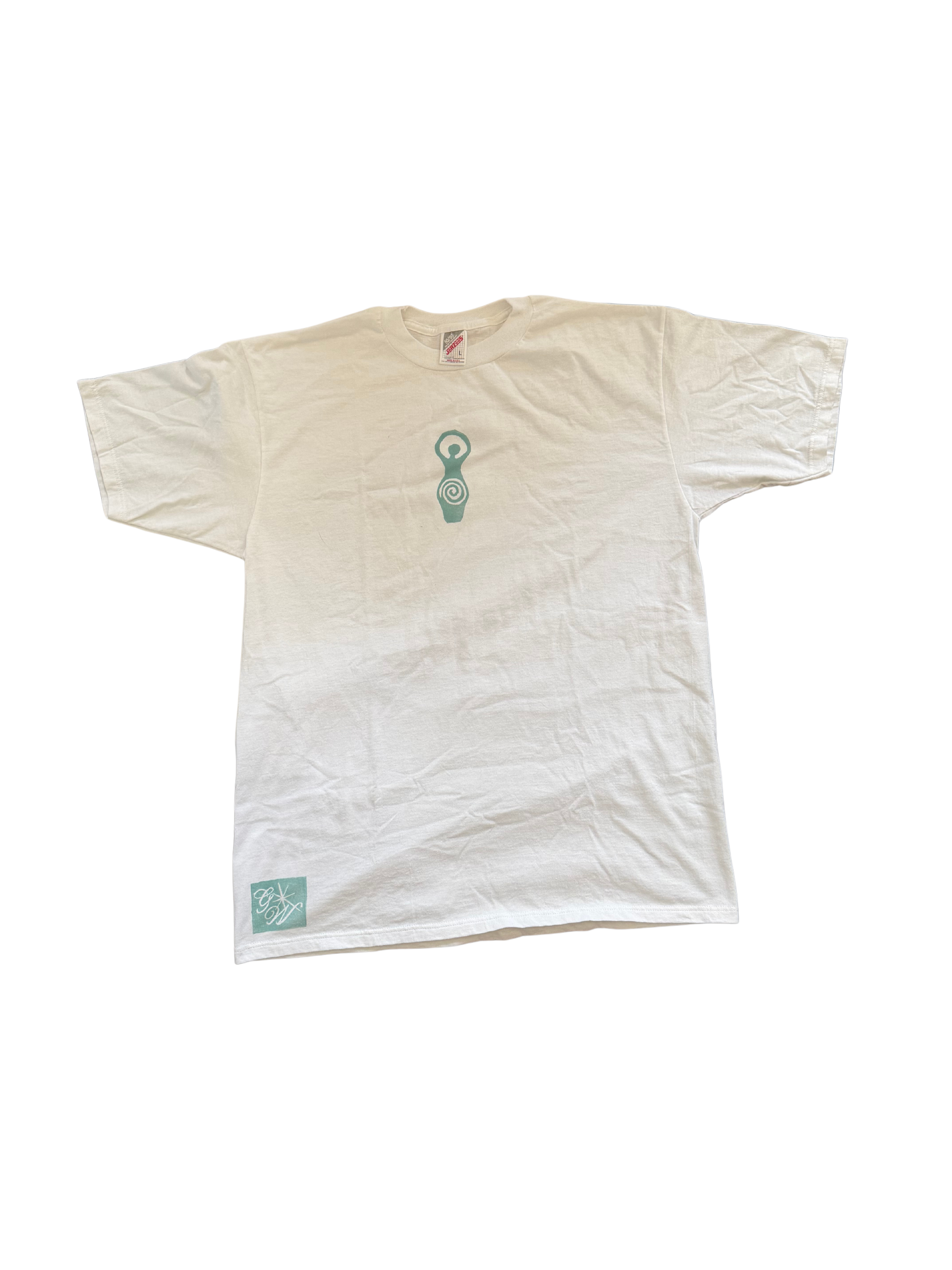 White Swirly Girl Tee - L