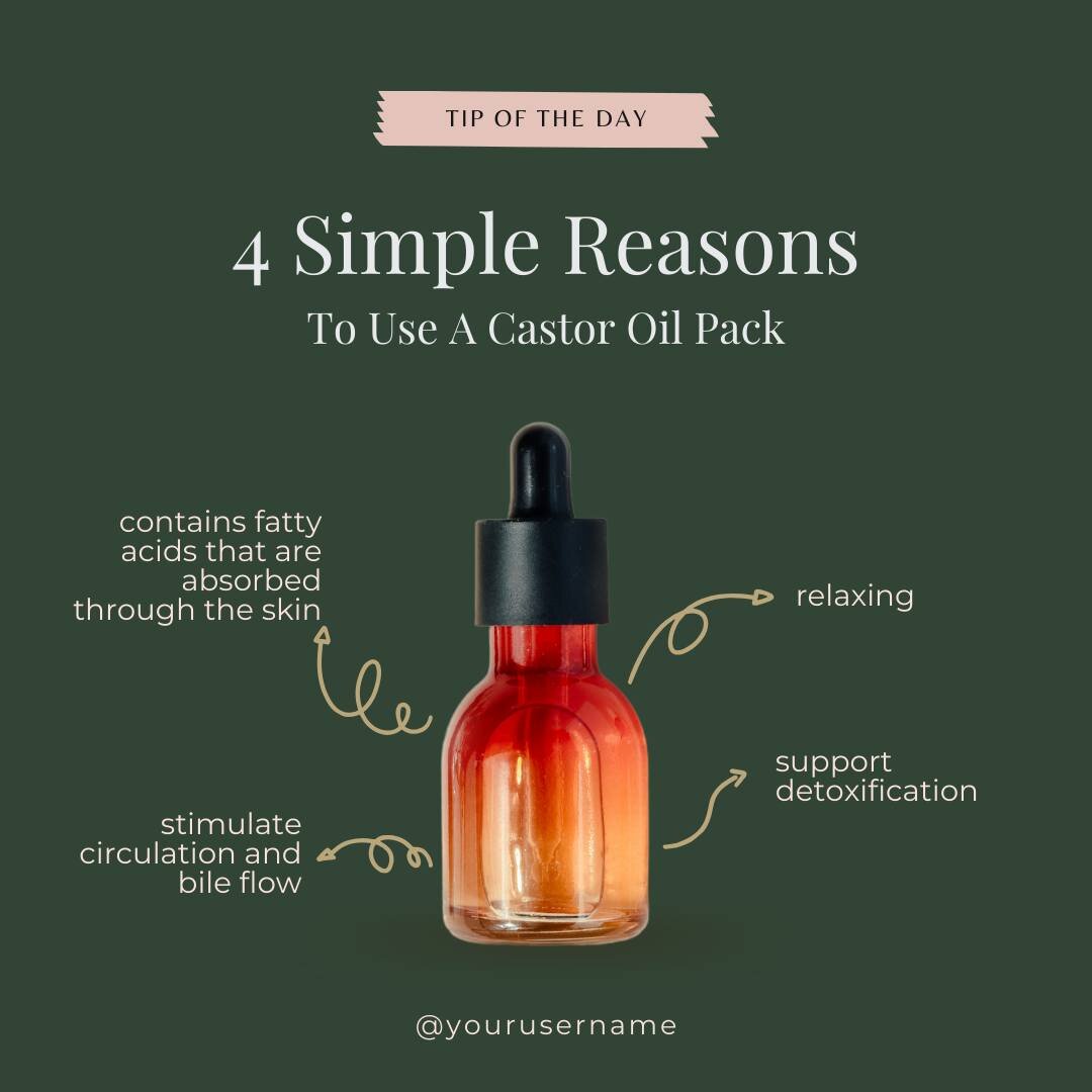Castor Oil Packs 

It&rsquo;s a classic naturopathic therapy that really is timeless. 

A castor oil pack is a piece of flannel, soaked in castor oil, and placed on the abdomen with a hot water bottle. Let&rsquo;s break down the why and the how&helli