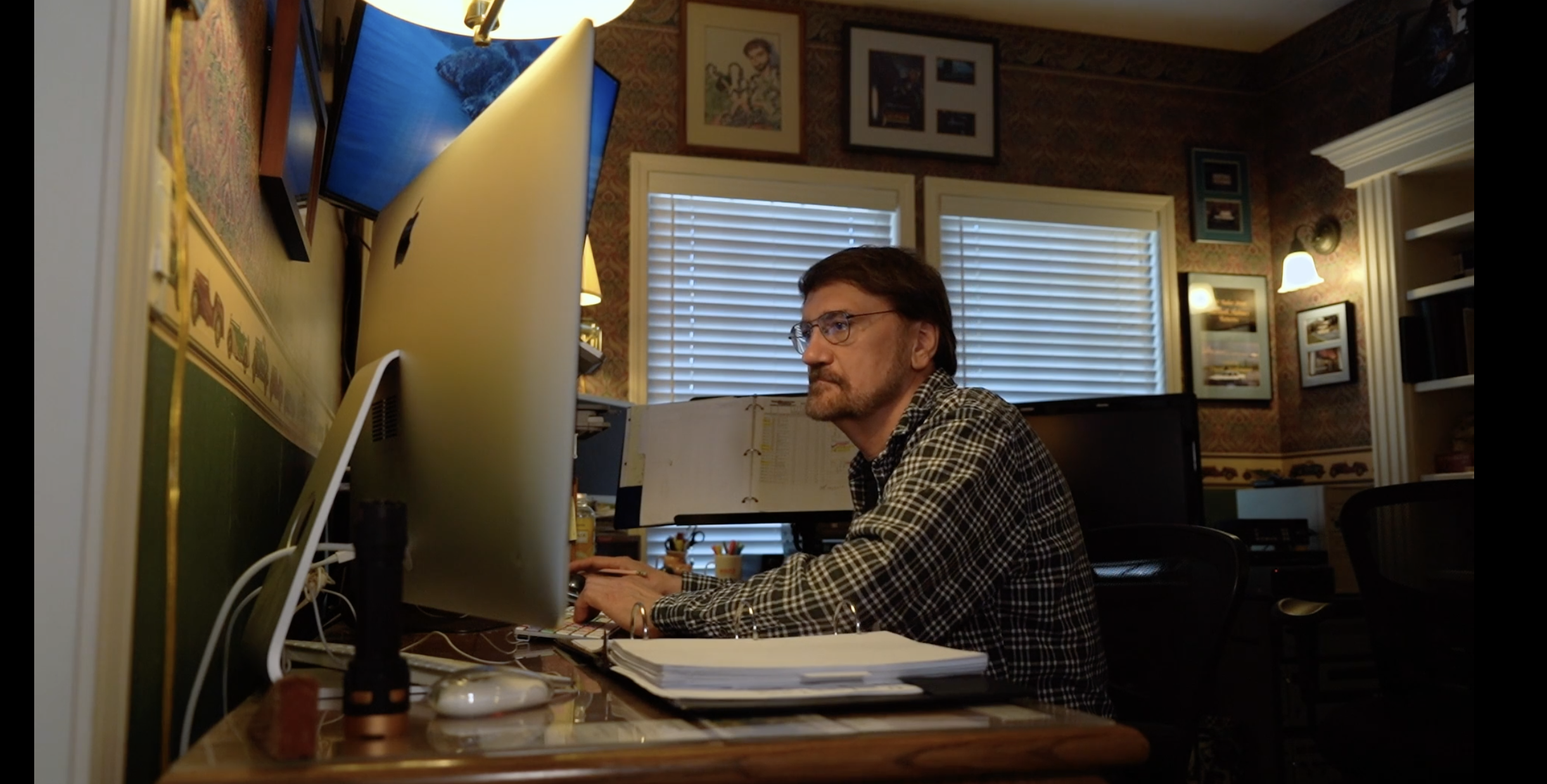 Dave Strohmaier at work in his home office