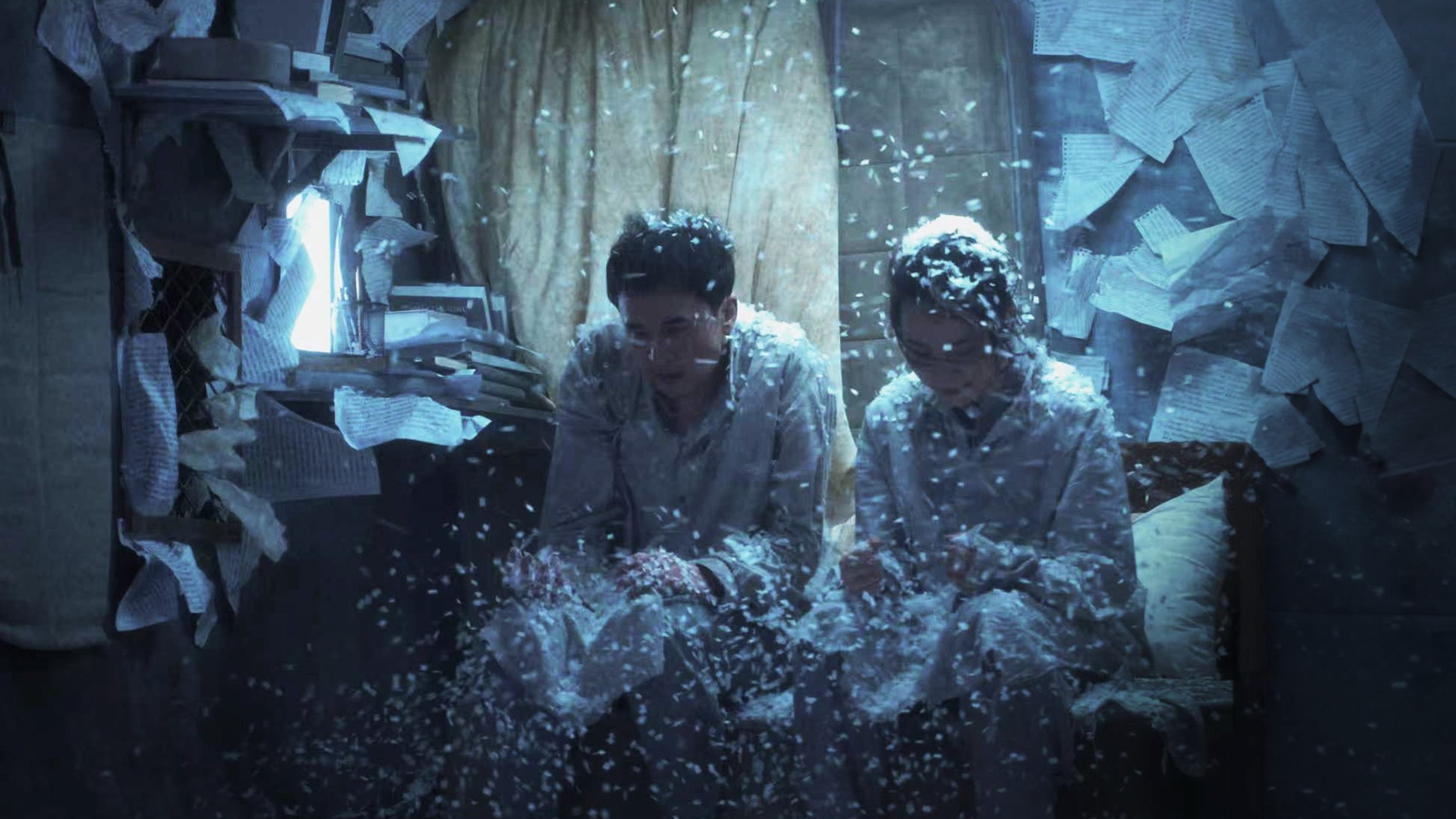 Snowing inside the nest of 'Metamorphosis'. Set design by Ruby Law (RULA), a rerun in 2026