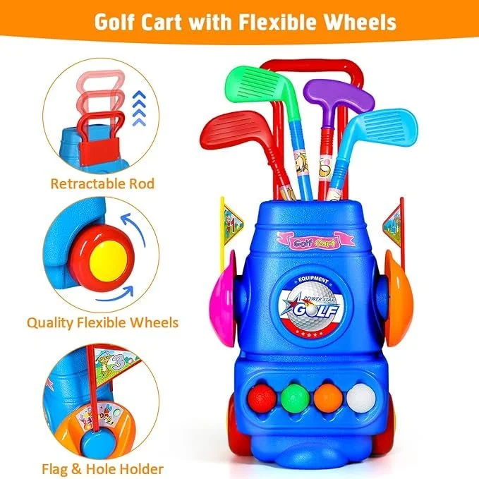 Definitely want a fence around this one because we all know those balls are going everywhere- this golf set is great for building coordination too!