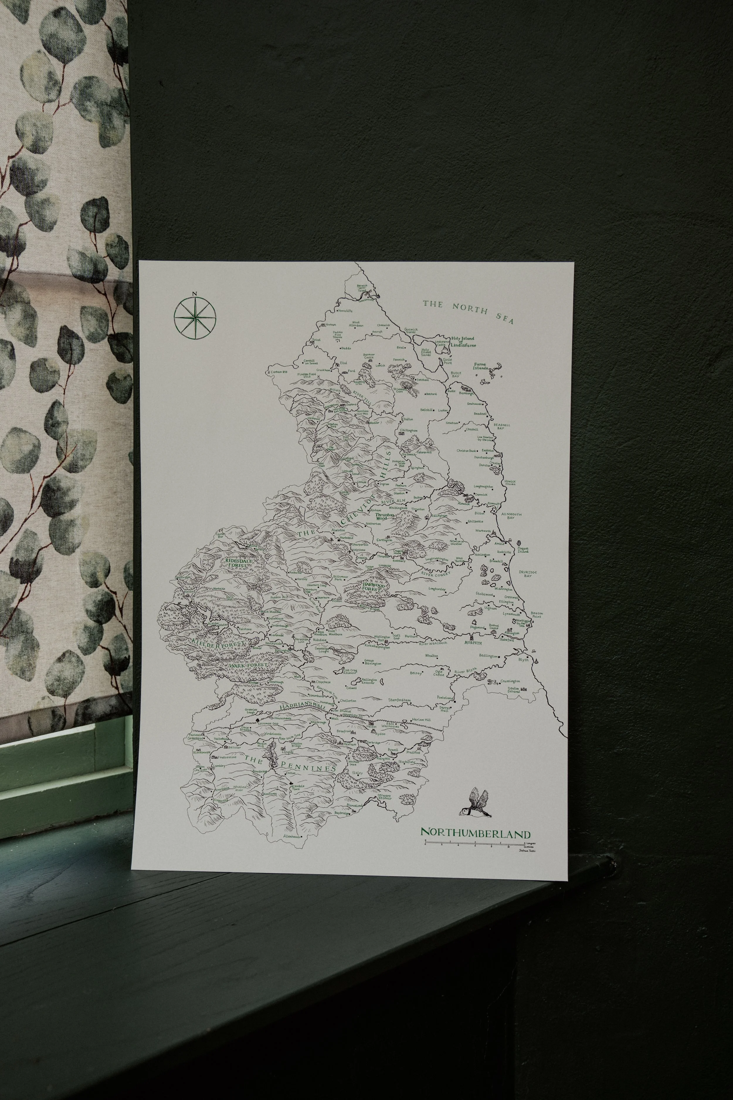 Northumberland Map Inspired by Tolkien