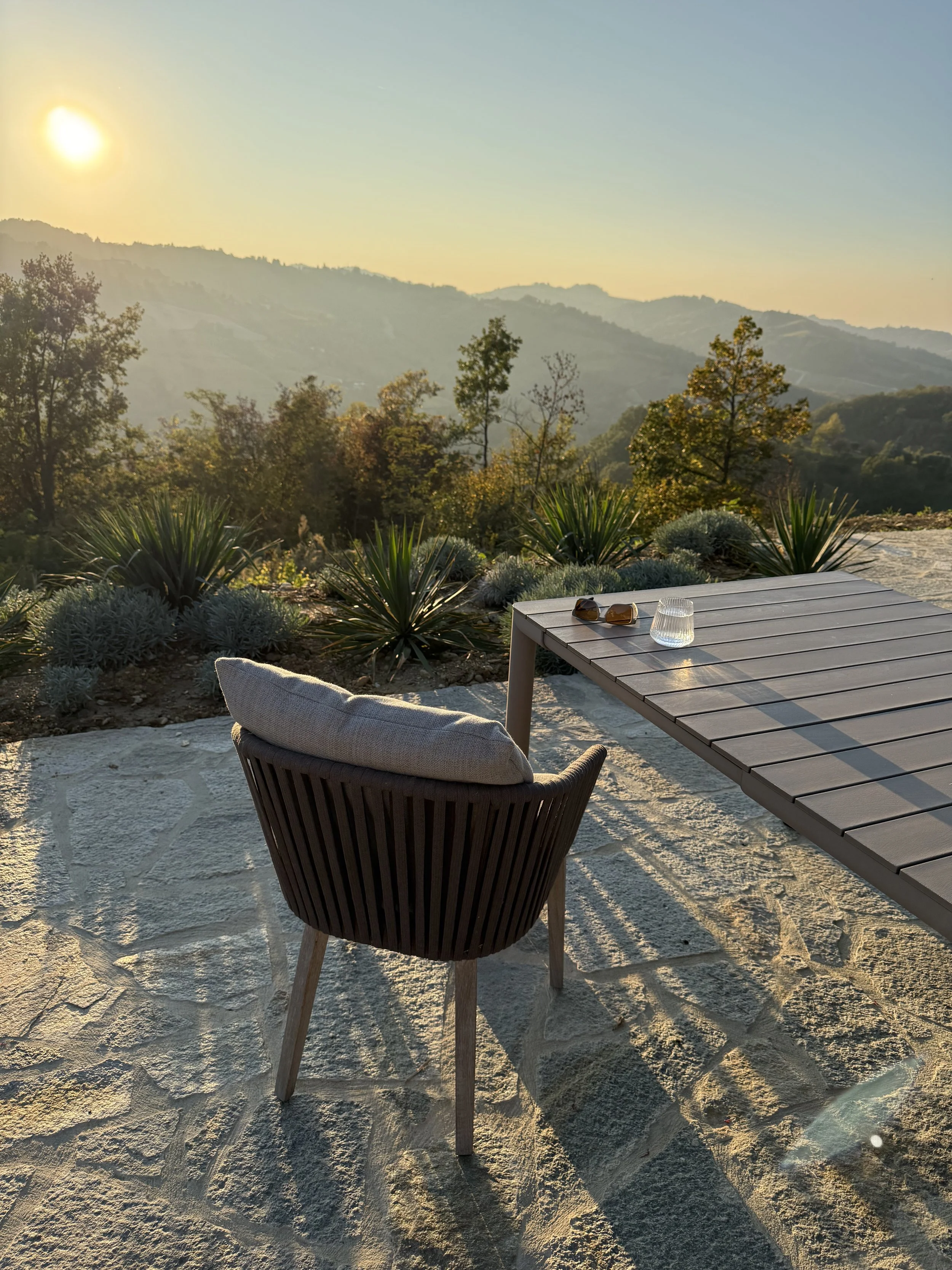 Kitchen terrace at sunset