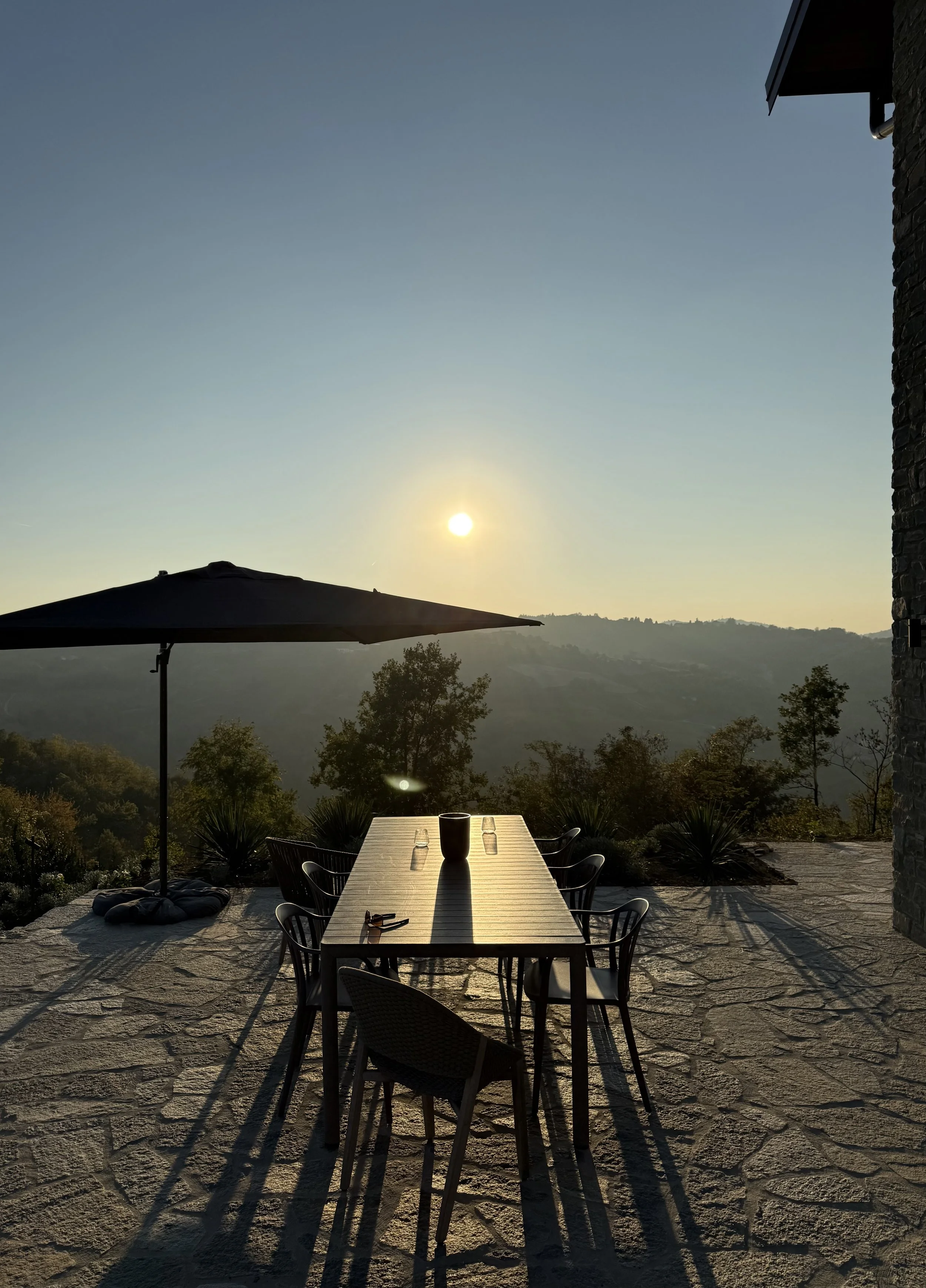 Sunset from kitchen terrace