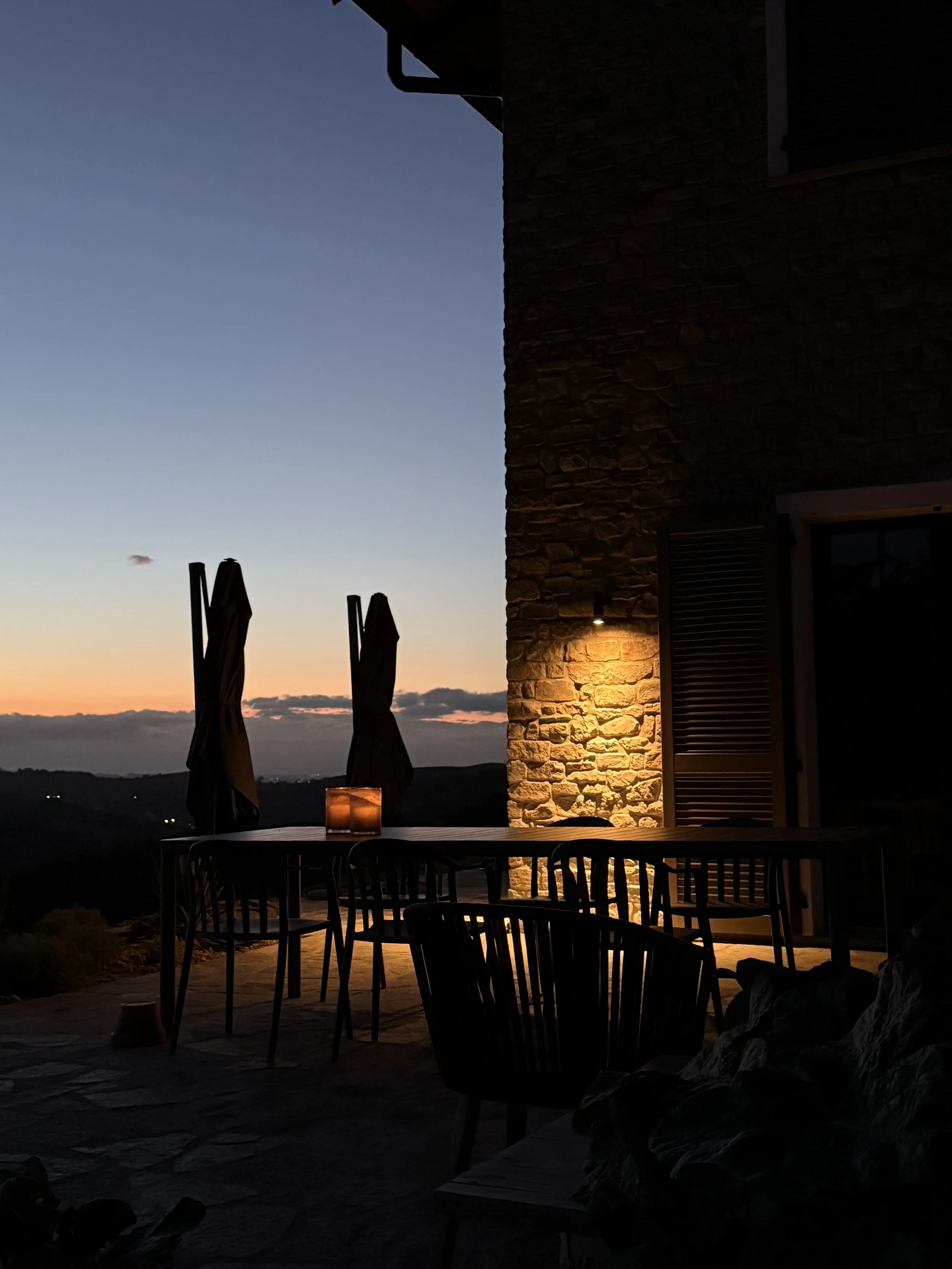 Kitchen terrace at sunset