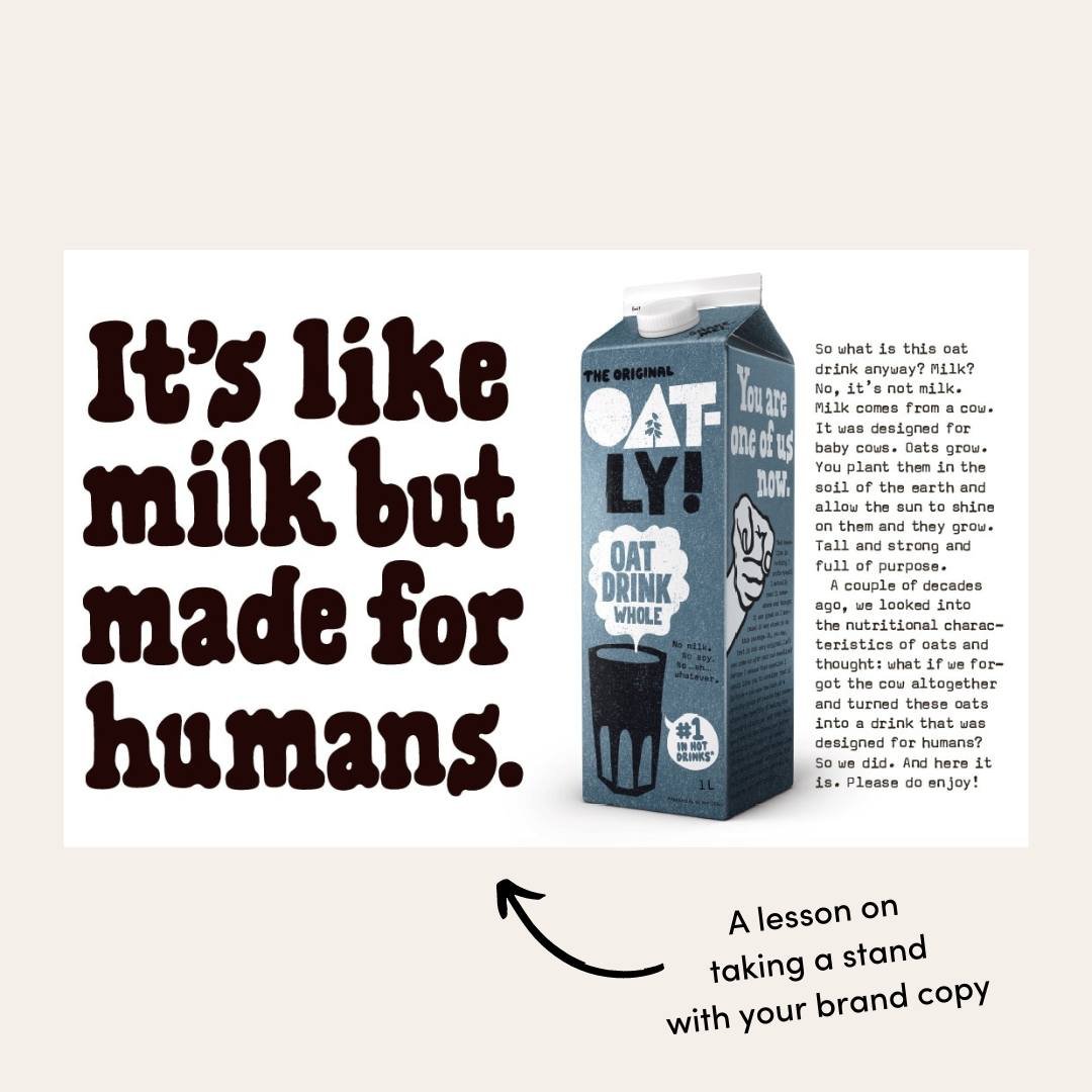 Oatly is a PRO when it comes to demonstrating how brands can be controversial and bold while standing up for what they believe in 👏👏👏

The thing is, Oatly isn&rsquo;t afraid to stir the pot. 
They tackle the slightly controversial topic of dairy a