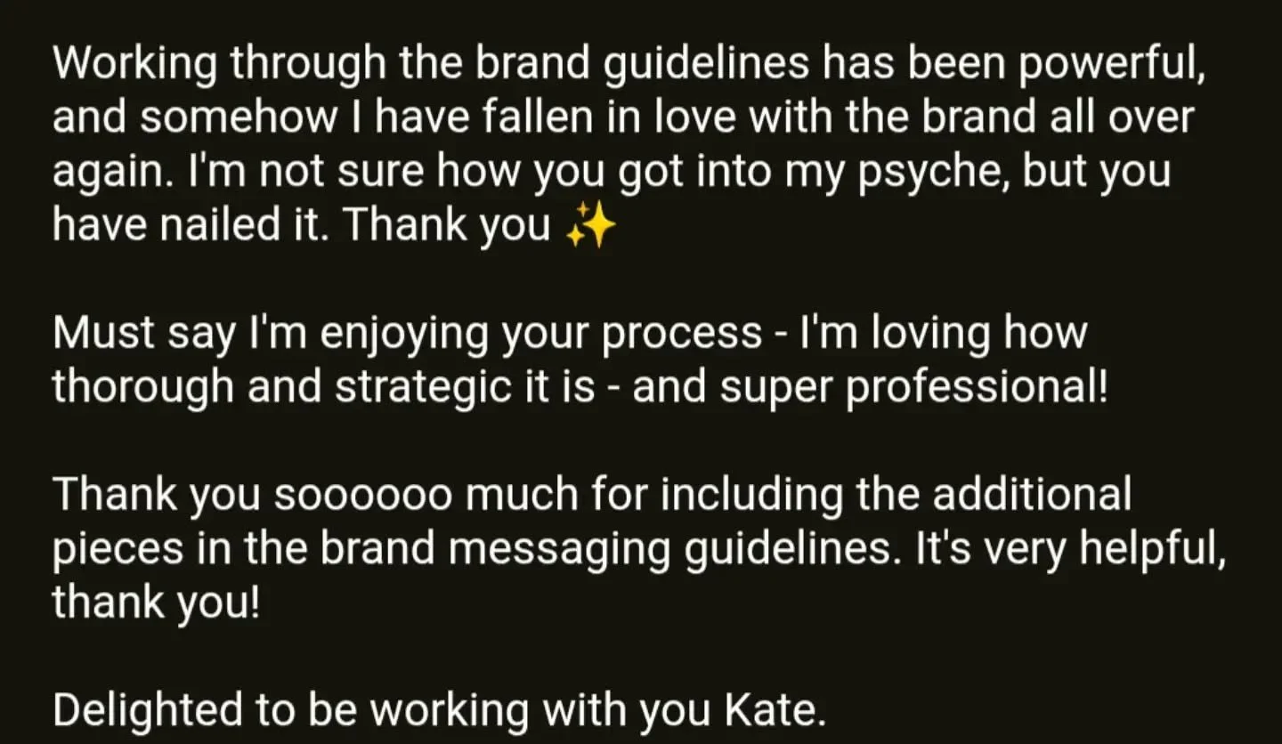 The BEST kind of email to receive on a rainy Monday morning 😍🥰 

Want to fall in love with your brand all over again, too? 👀 let's write: ✉️ contact@copykate.ie 
.
.
.
#copywriter #brandvoicestrategist #brandvoice #brandmessage