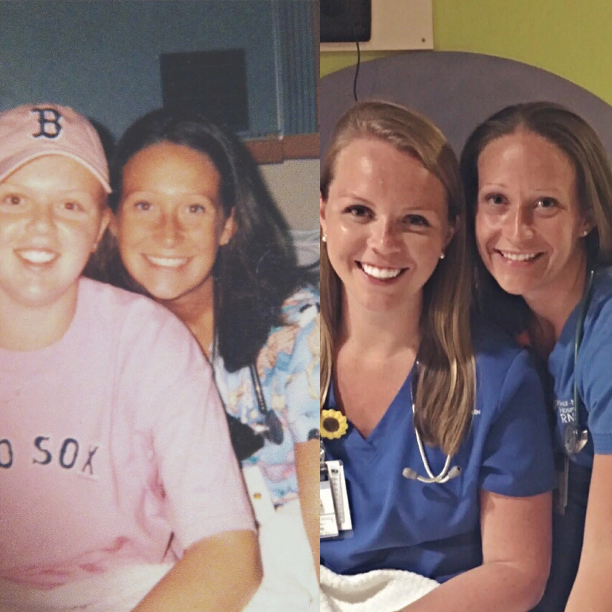 Katie during treatment vs. Katie a nurse years later.jpg