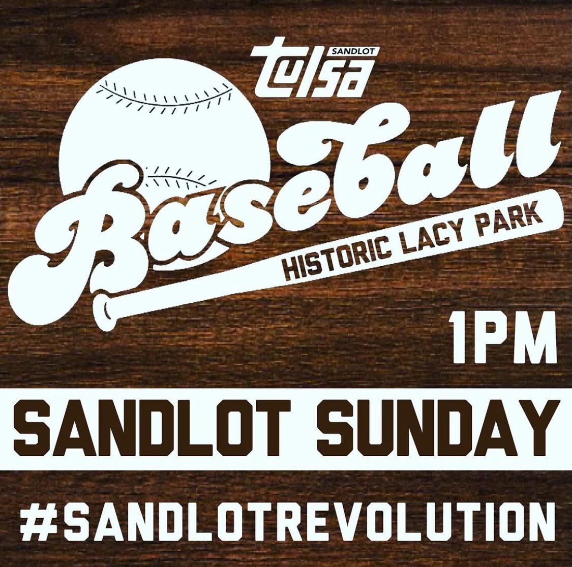 SANDLOT SUNDAY: Grab your glove and come play ball! Sandlot Sunday is open to all! ⚾️🙌🍻

Historic Lacy Park @ 1pm

#tulsasandlot #sandlotrevolution