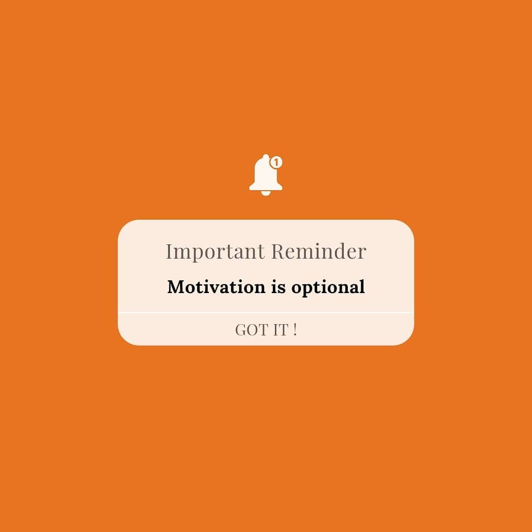 𝐌𝐨𝐭𝐢𝐯𝐚𝐭𝐢𝐨𝐧 𝐢𝐬 𝐨𝐩𝐭𝐢𝐨𝐧𝐚𝐥⁣
⁣
And here you are, thinking you can't go without it.⁣😜
⁣
It's not the motivation or off-the-charts drive you need to get sh*t done. It's the fact that you've been misled and⁣
⁣
1️⃣ You're relying on motiv