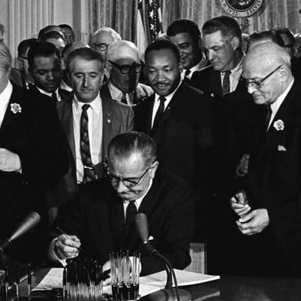 Tomorrow, July 2nd, is the 58th anniversary of the 1964 Civil Rights Act being signed into law by President Lyndon B. Johnson. Through this legislation, discrimination based on race, color, religion, sex, and national origin was outlawed. The Act als