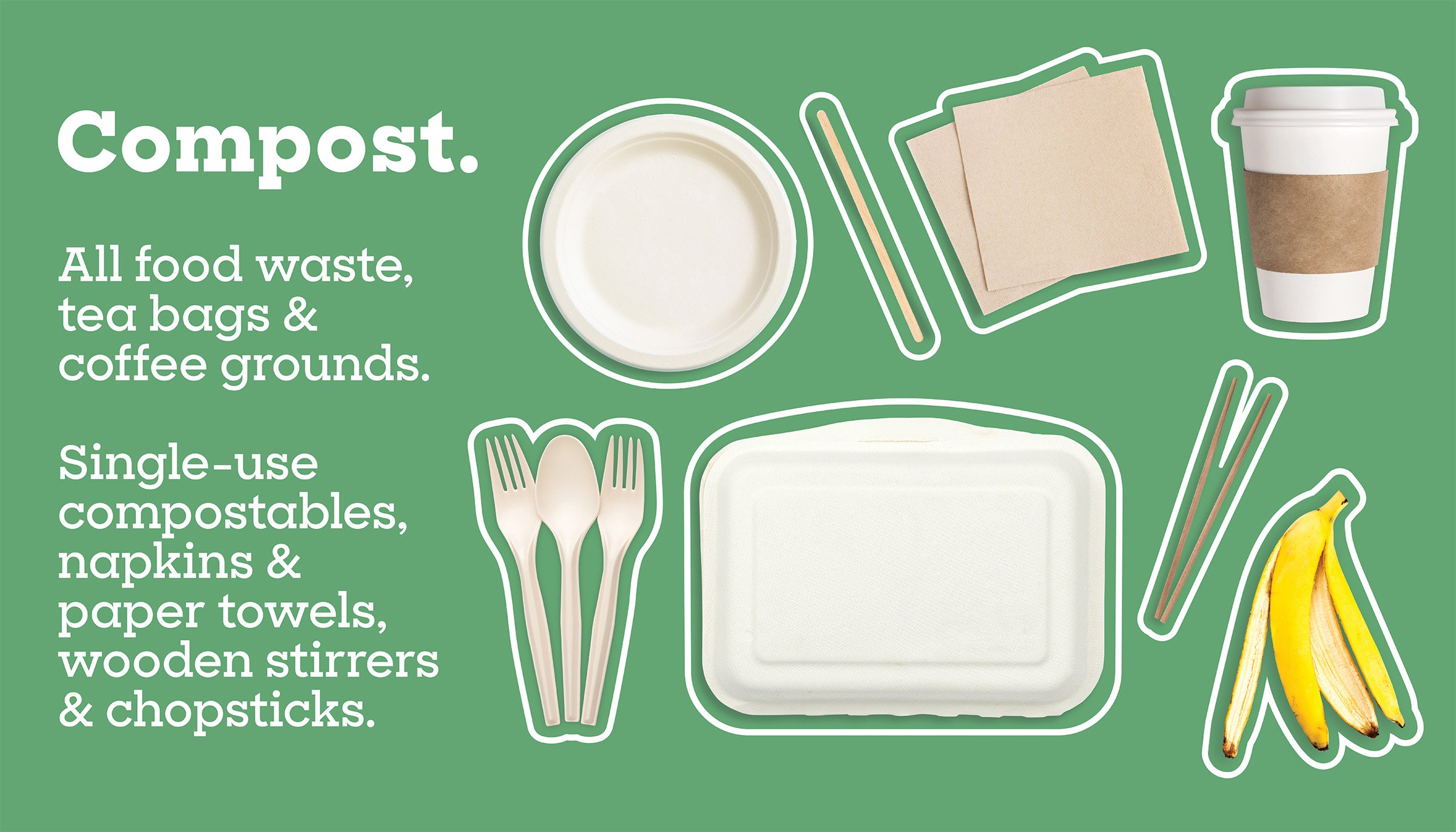 Signage displayed at dish return stations in cafeterias