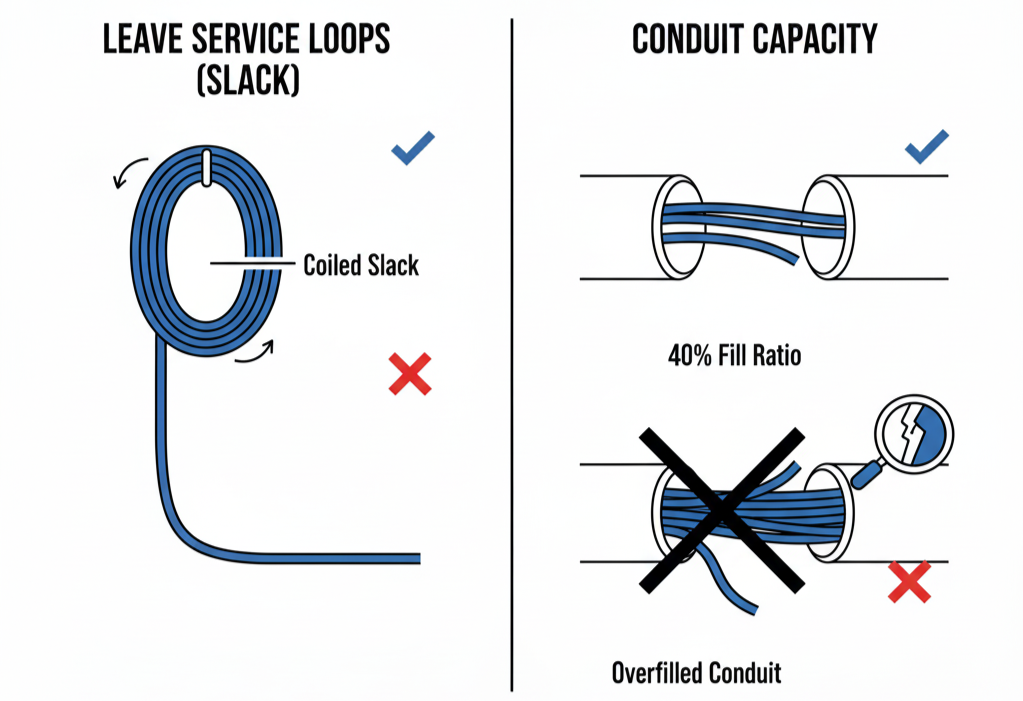 graphic showing cable route planning