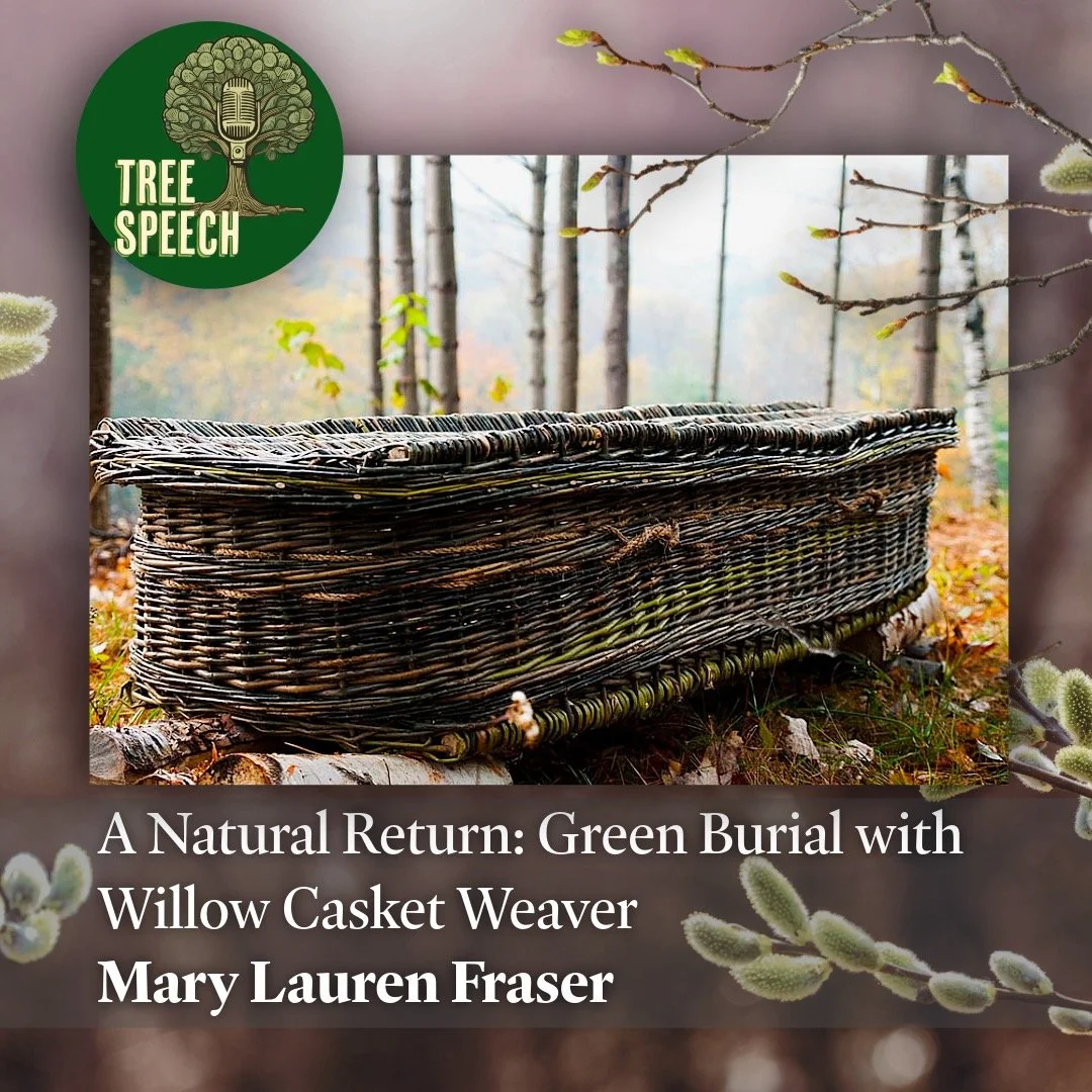 In our new episode, we're joined by @fraserbaskets (Mary Lauren Fraser), a willow weaver whose work is reshaping how we think about death and burial. She creates biodegradable caskets designed to break down naturally, working with the process of deca