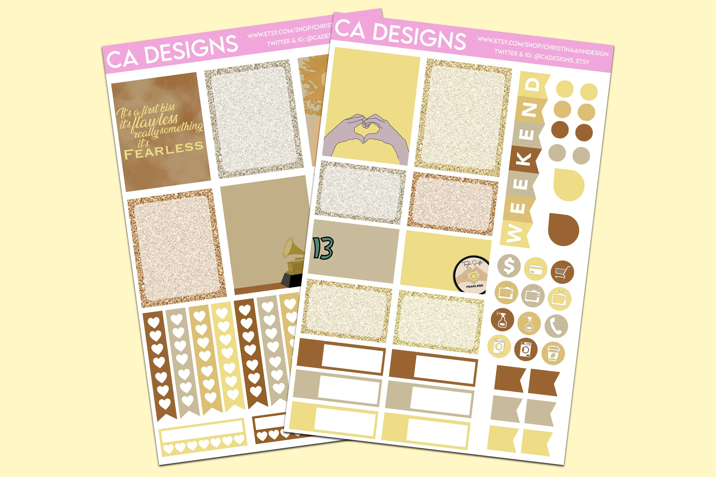 Taylor Swift Fearless Planner Sticker Kit