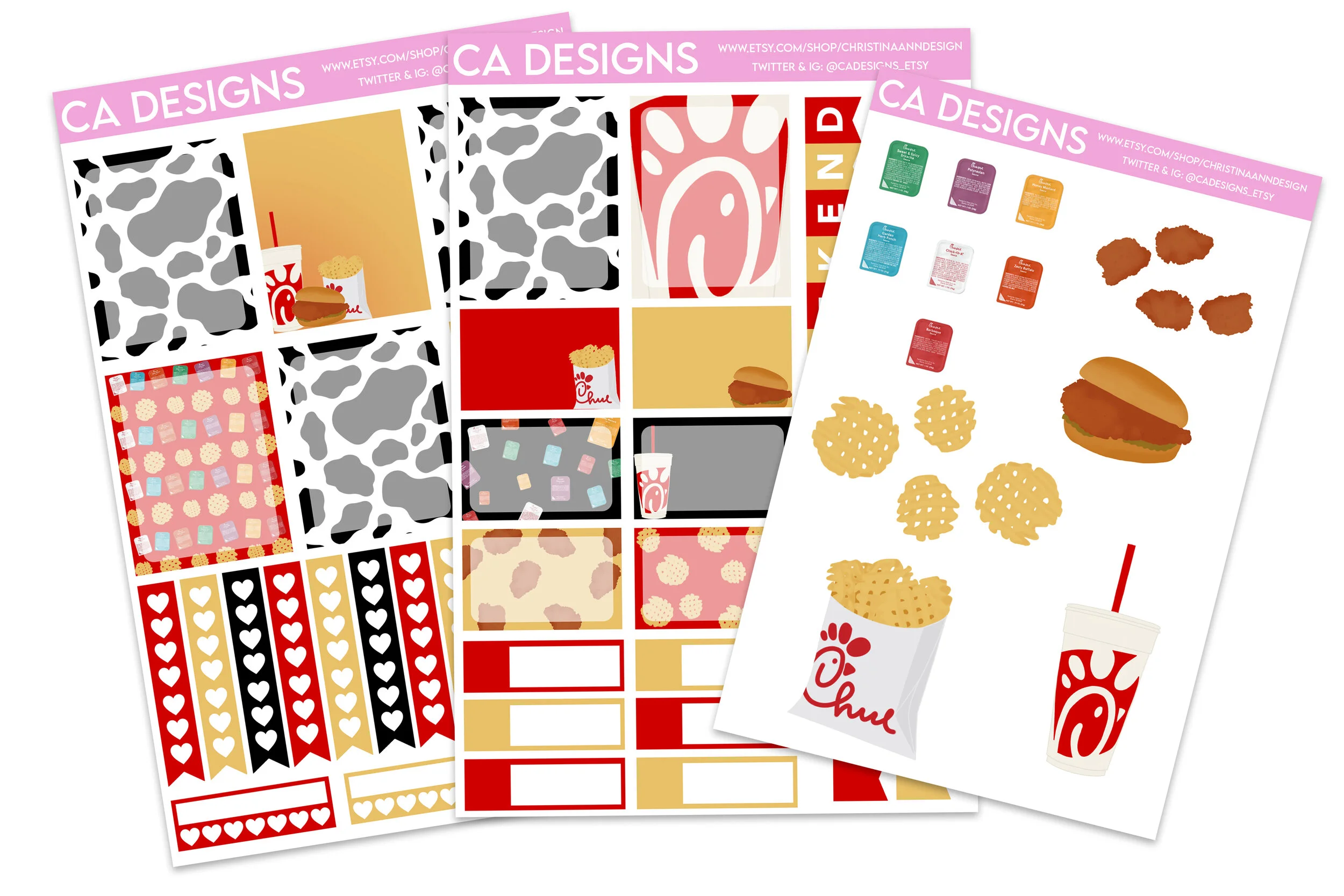 Chick-Fil-A/Fast Food Planner Sticker Kit
