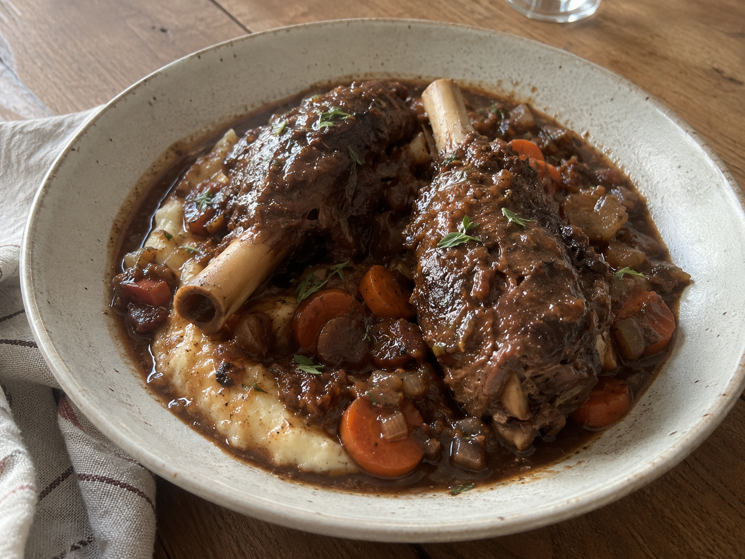 Slow Cooker Lamb Shanks with Red Wine &amp; Herbs