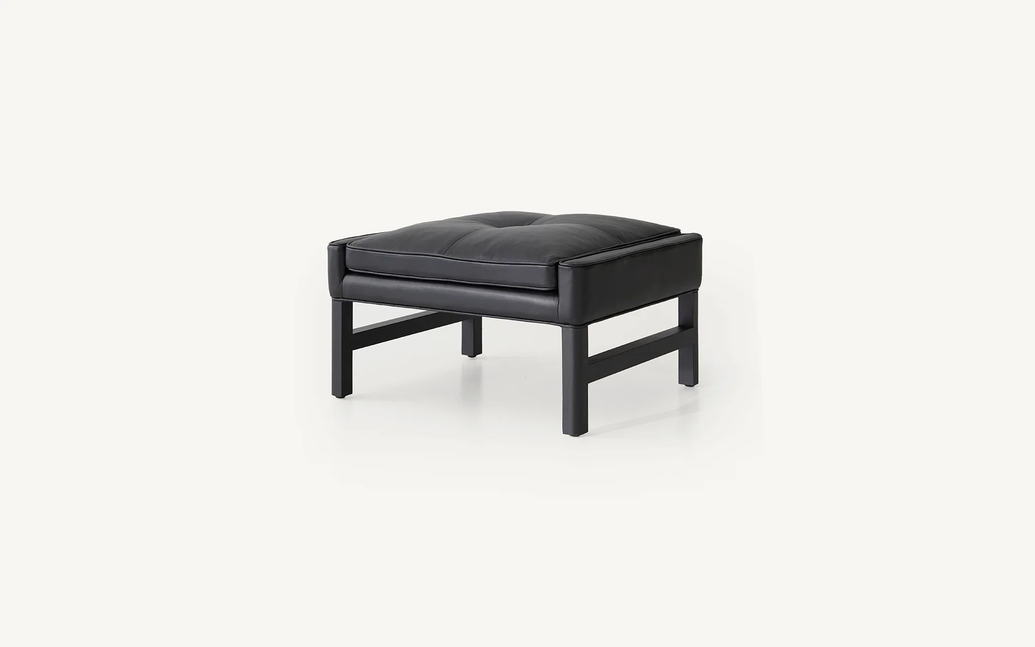 BassamFellows Wood Frame Ottoman
