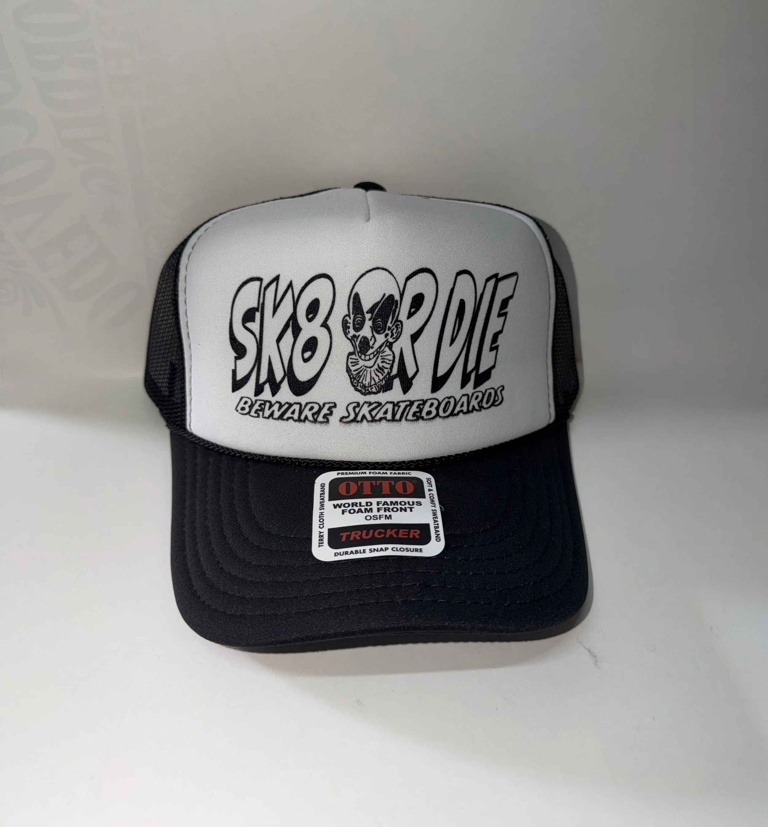 Beware Skateboards Sk8 Or Die Trucker Hat