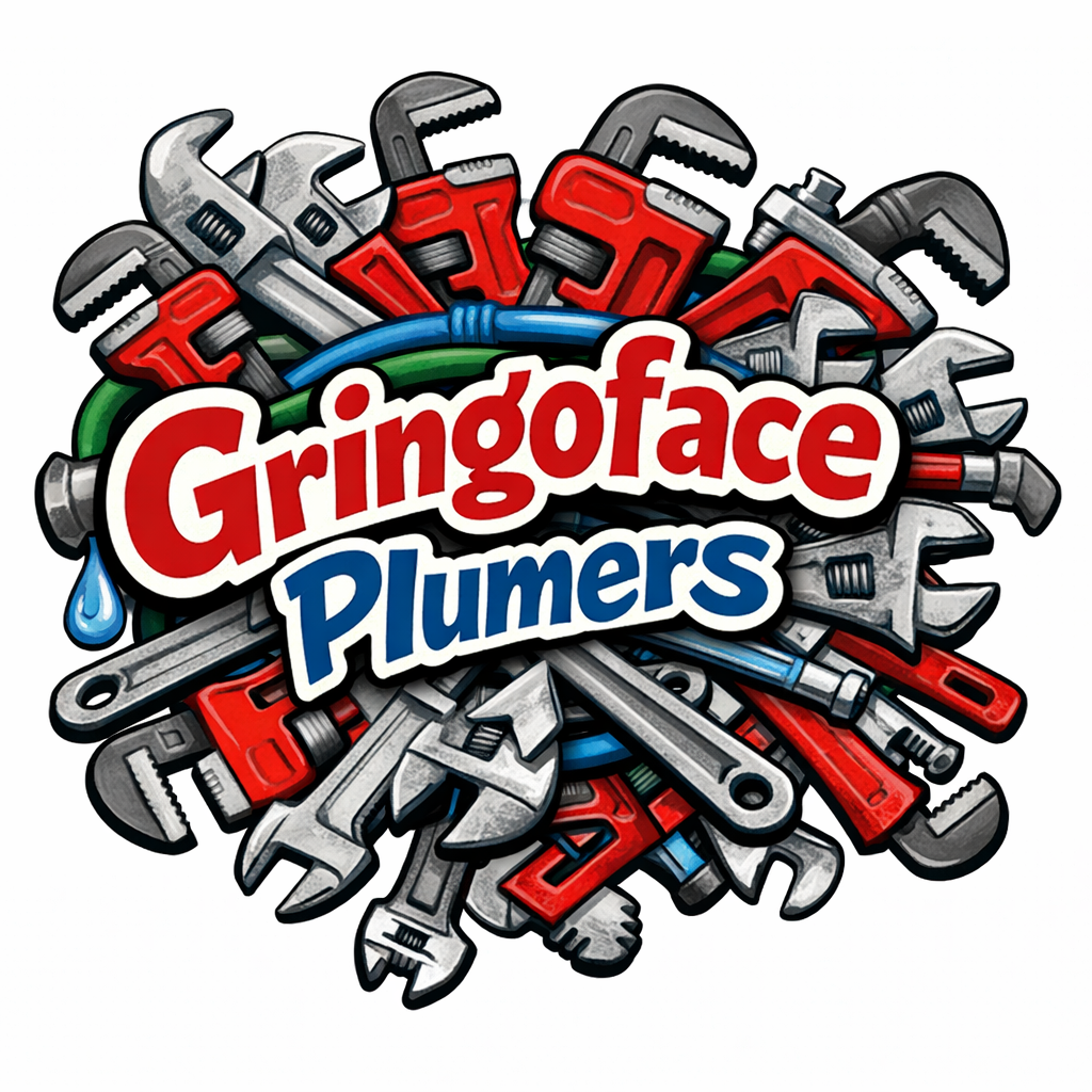 plumber logo with variety of wrenches behind the company name
