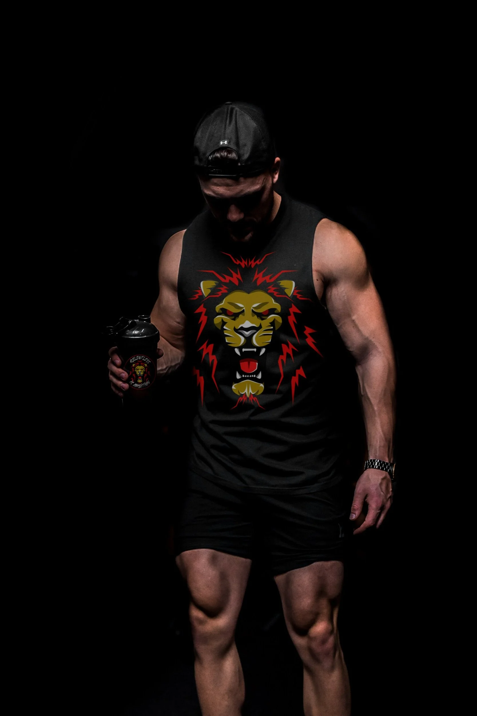 Weight lifter wearing black tank top