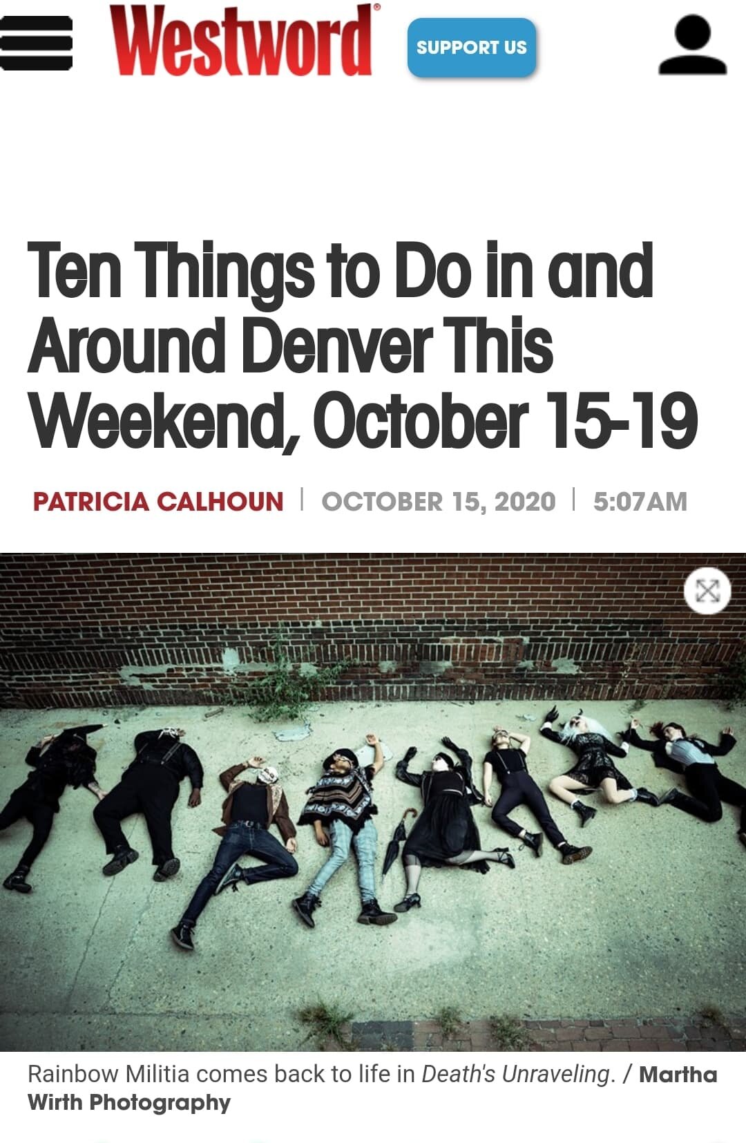 Death's Unraveling show mention Oct 2020 Denver