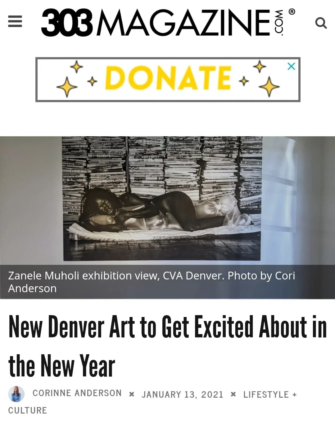 303 Magazine 2021 Celestial Chaos show mention Denver