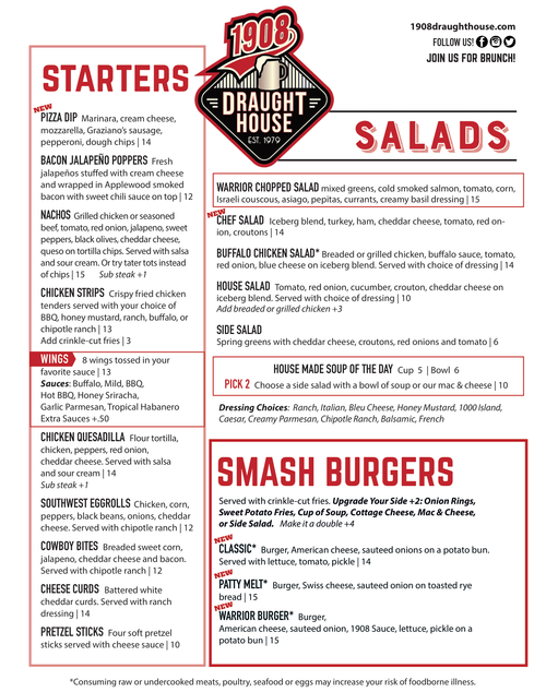 Menus | Discover & Dine Today — Explore Menus — 1908 Draught House ...
