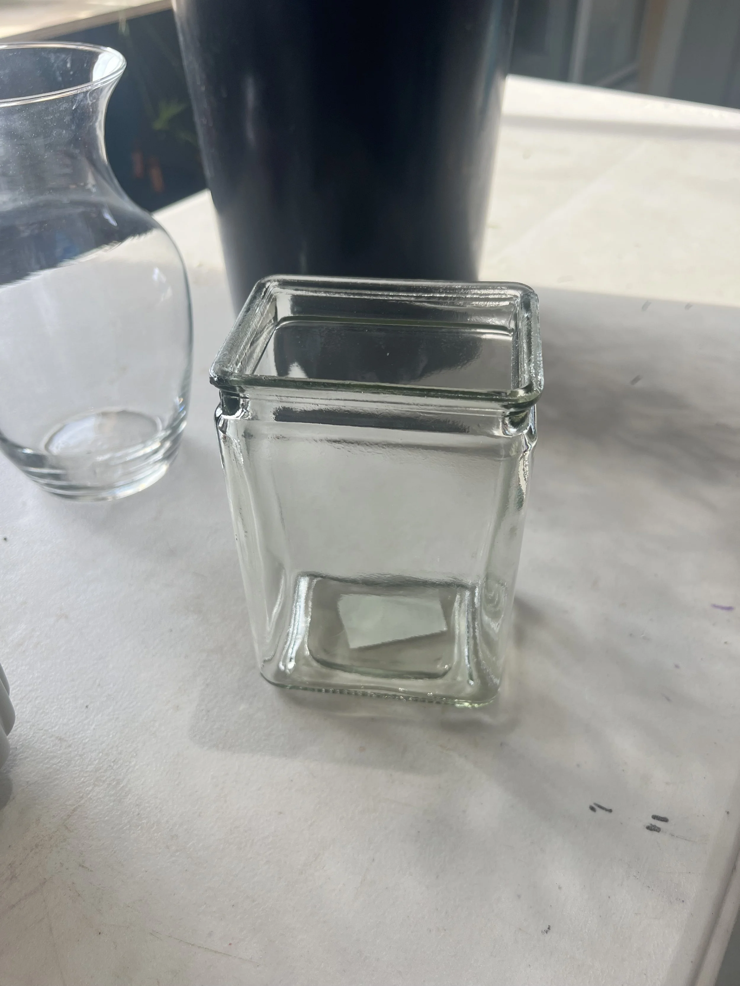 Clear Glass Book Vase