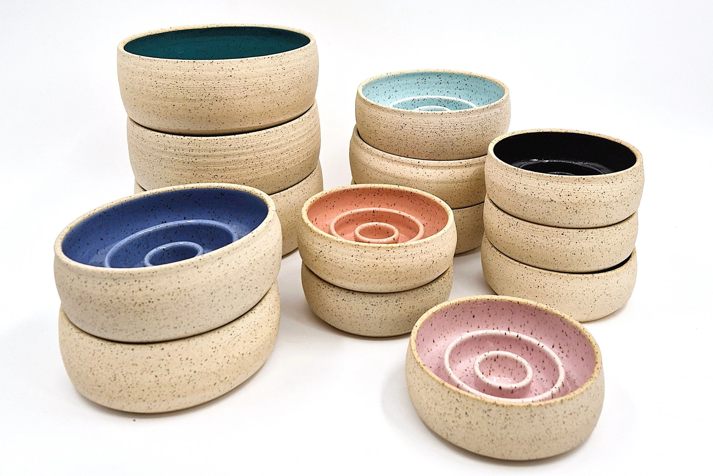 Bare Clay Slow Feeder Handmade Ceramic Dog Bowl
