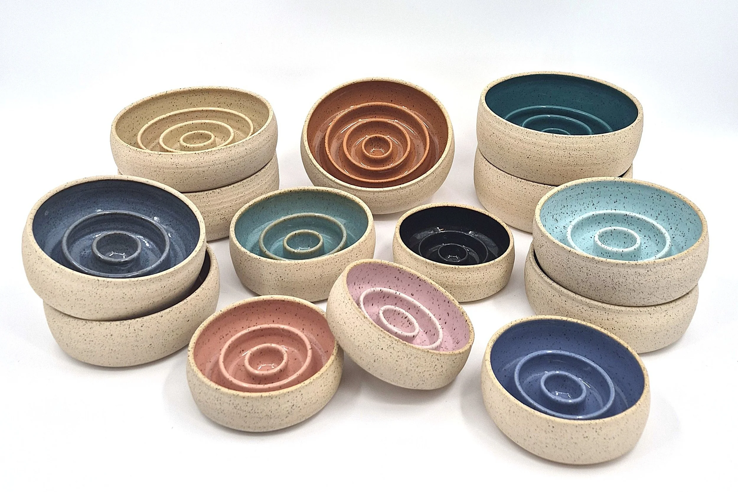 Bare Clay Slow Feeder Handmade Ceramic Dog Bowl