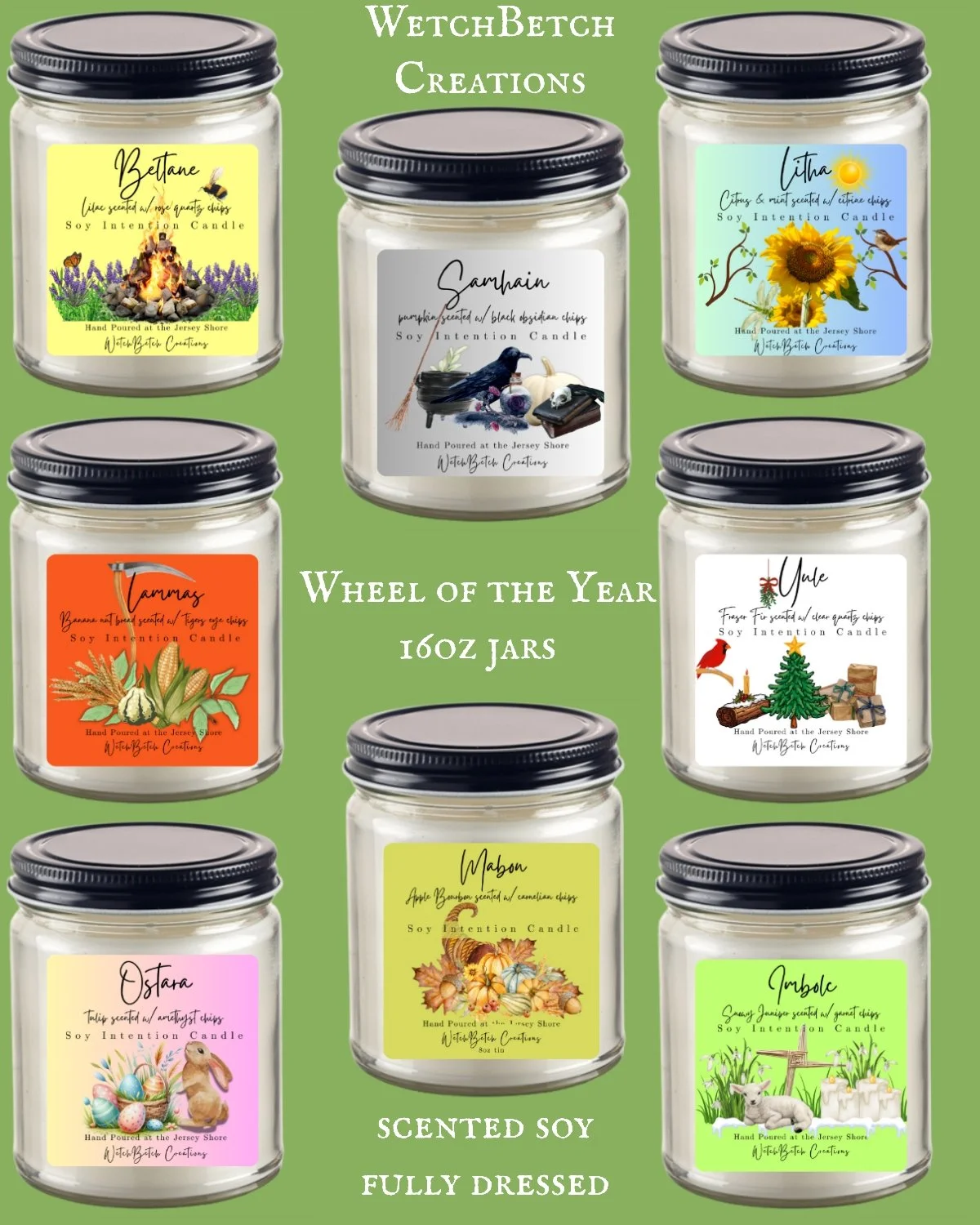 Sabbat Candles 16oz jar