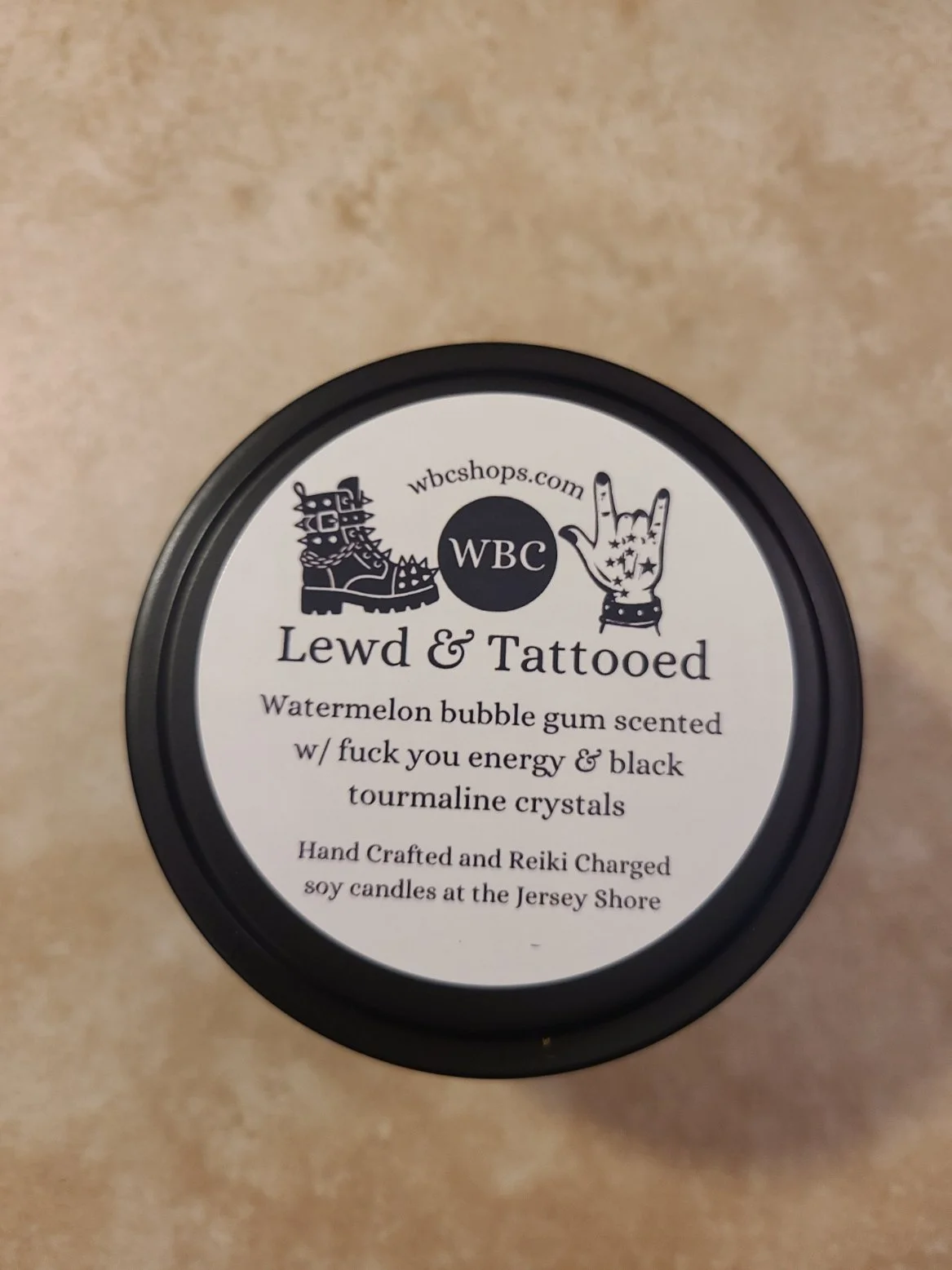 Lewd & Tattooed scented soy candle