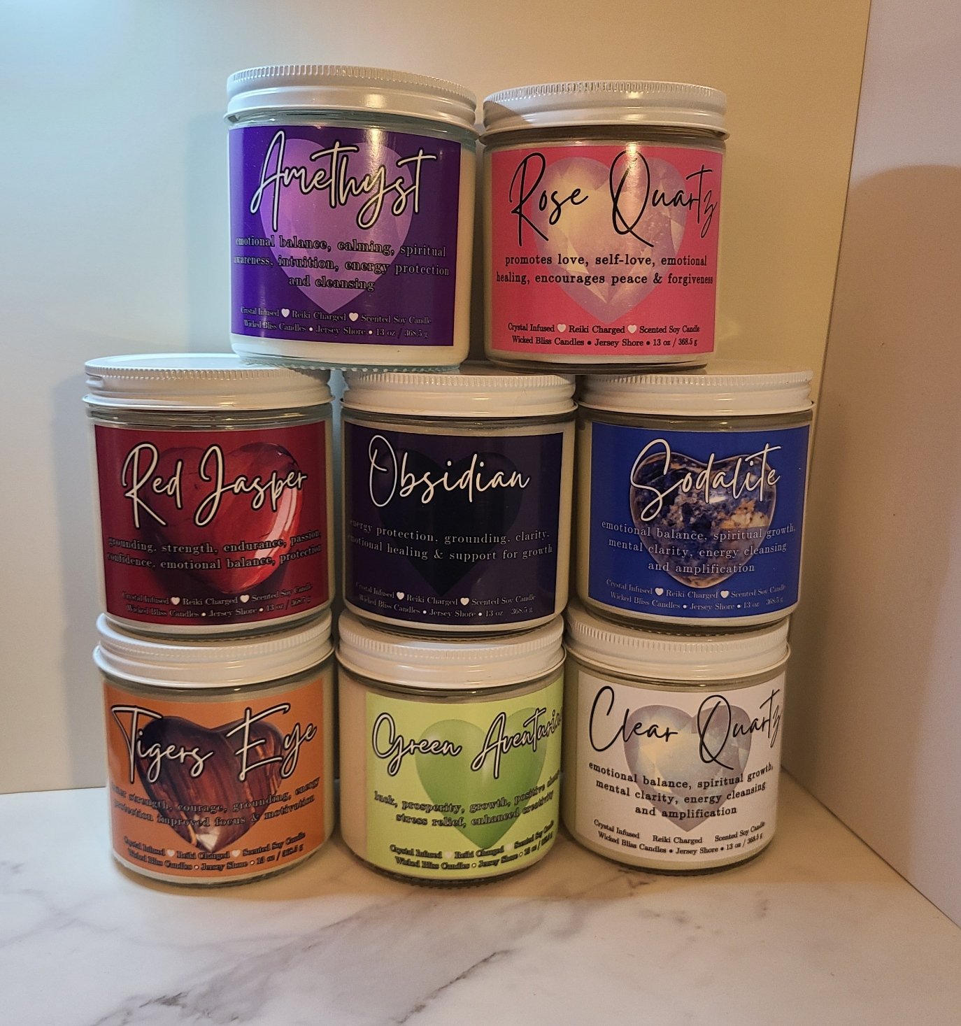 Crystal Heart Candles