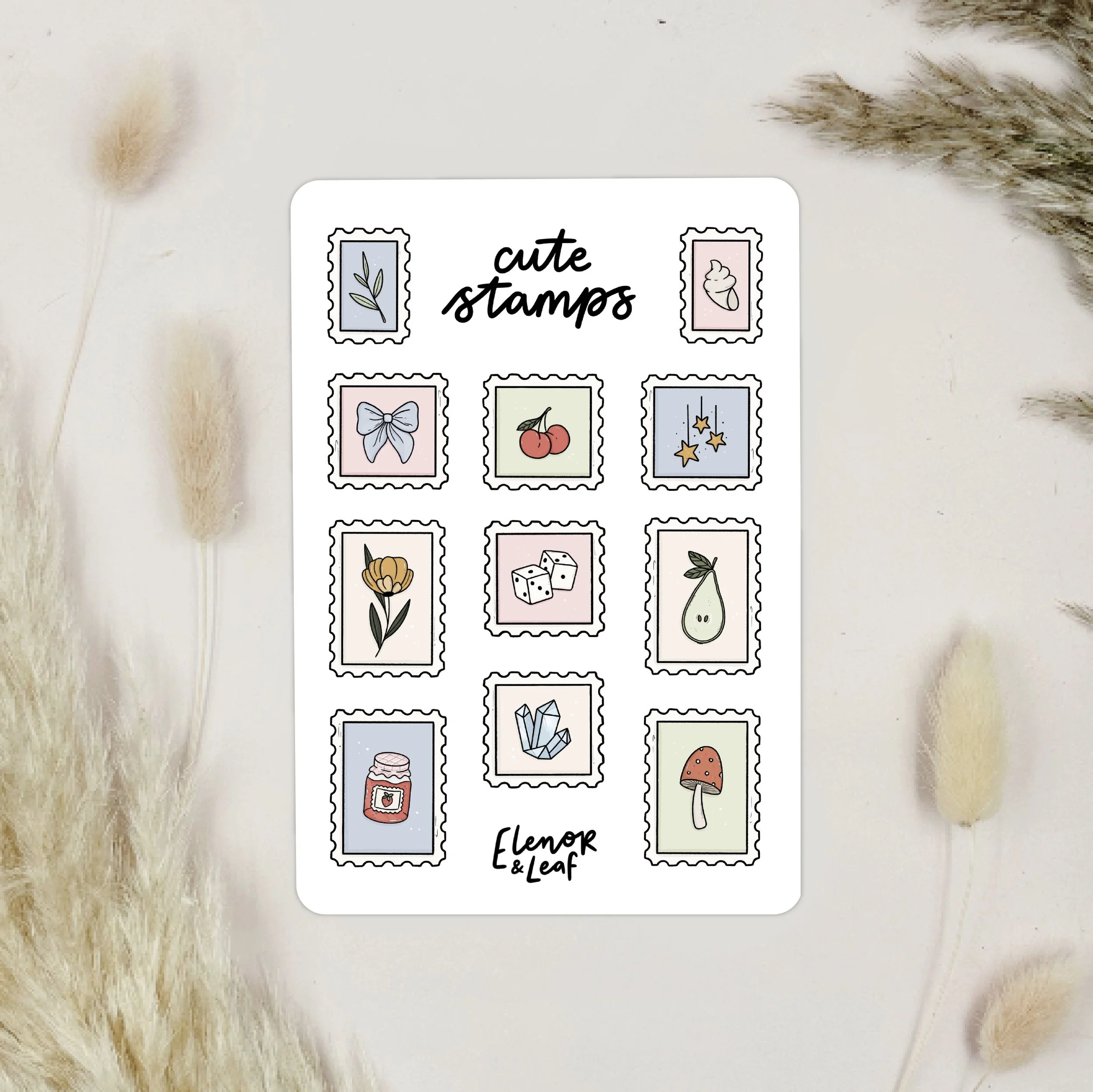 Cute Stamp Sticker Sheet