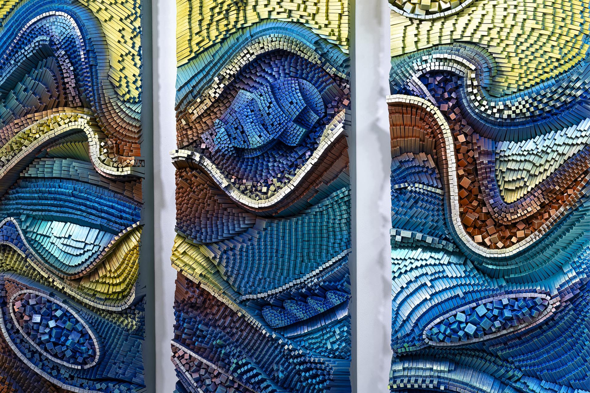 3 Panels - 72" tall x 28" wide  x 11" deep each