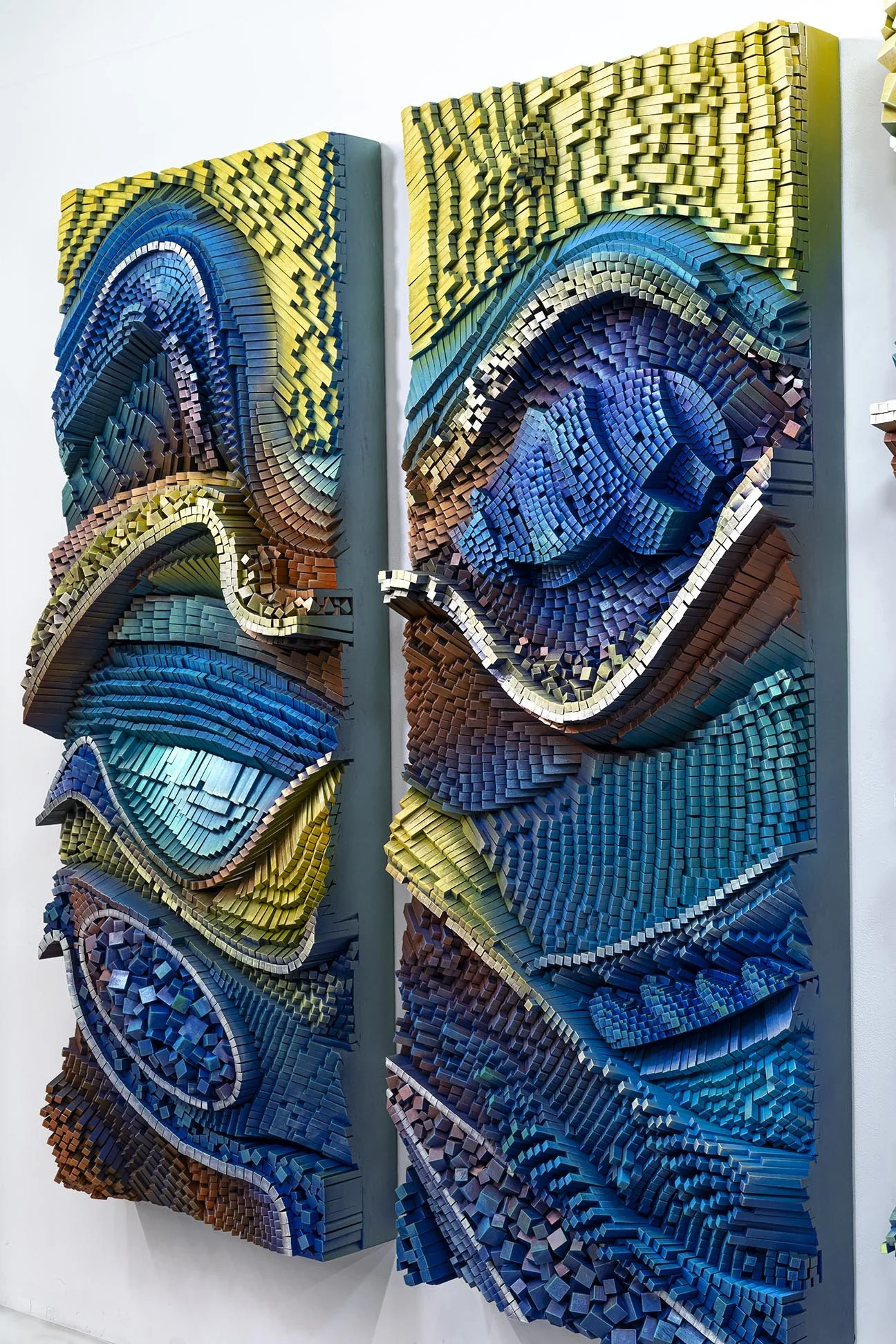 3 Panels - 72" tall x 28" wide  x 11" deep each