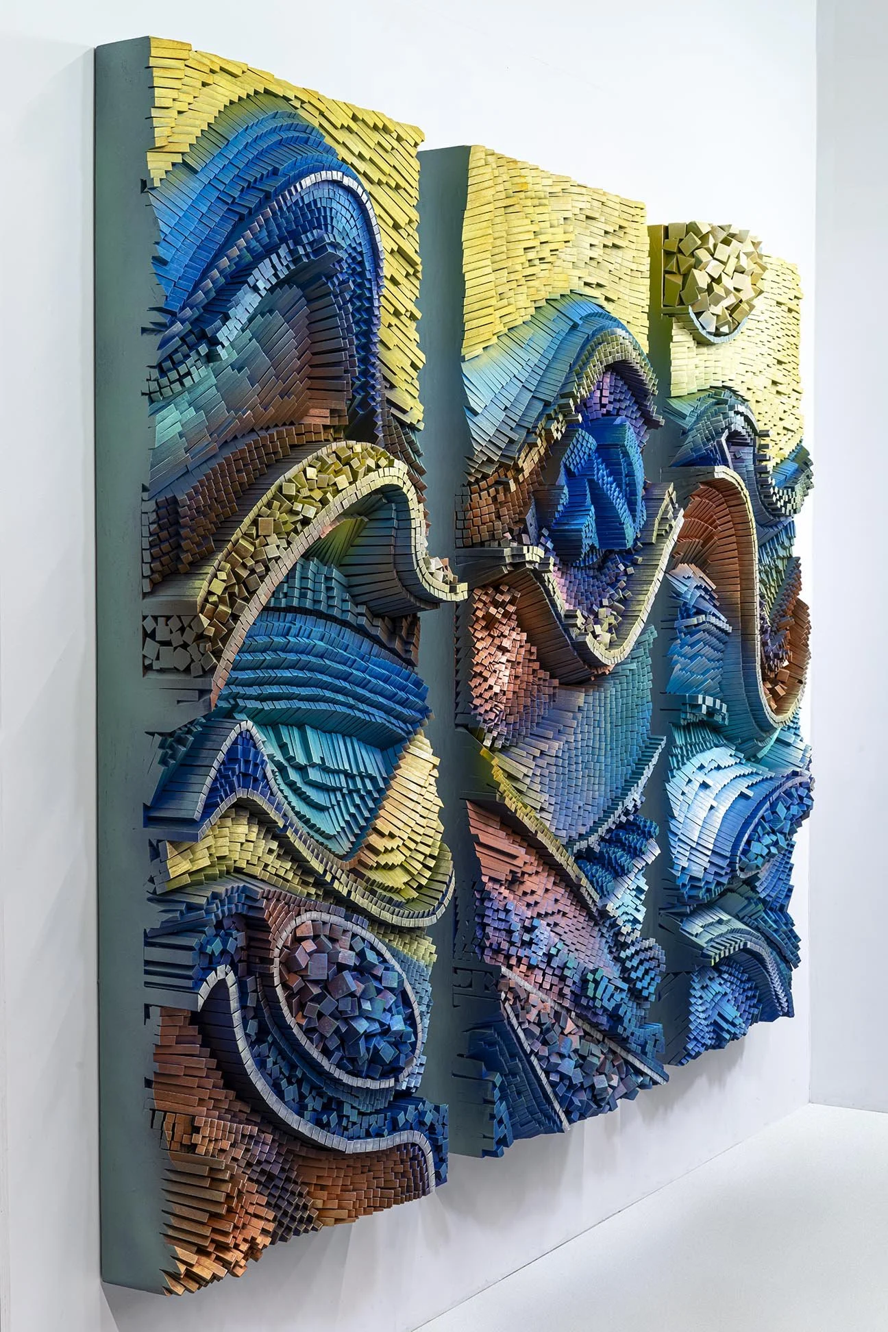 3 Panels - 72" tall x 28" wide  x 11" deep each