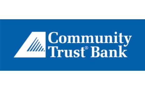 Community Trust Bank logo on a blue background.