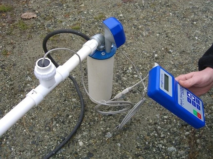 Flow meter test on a well discharge line