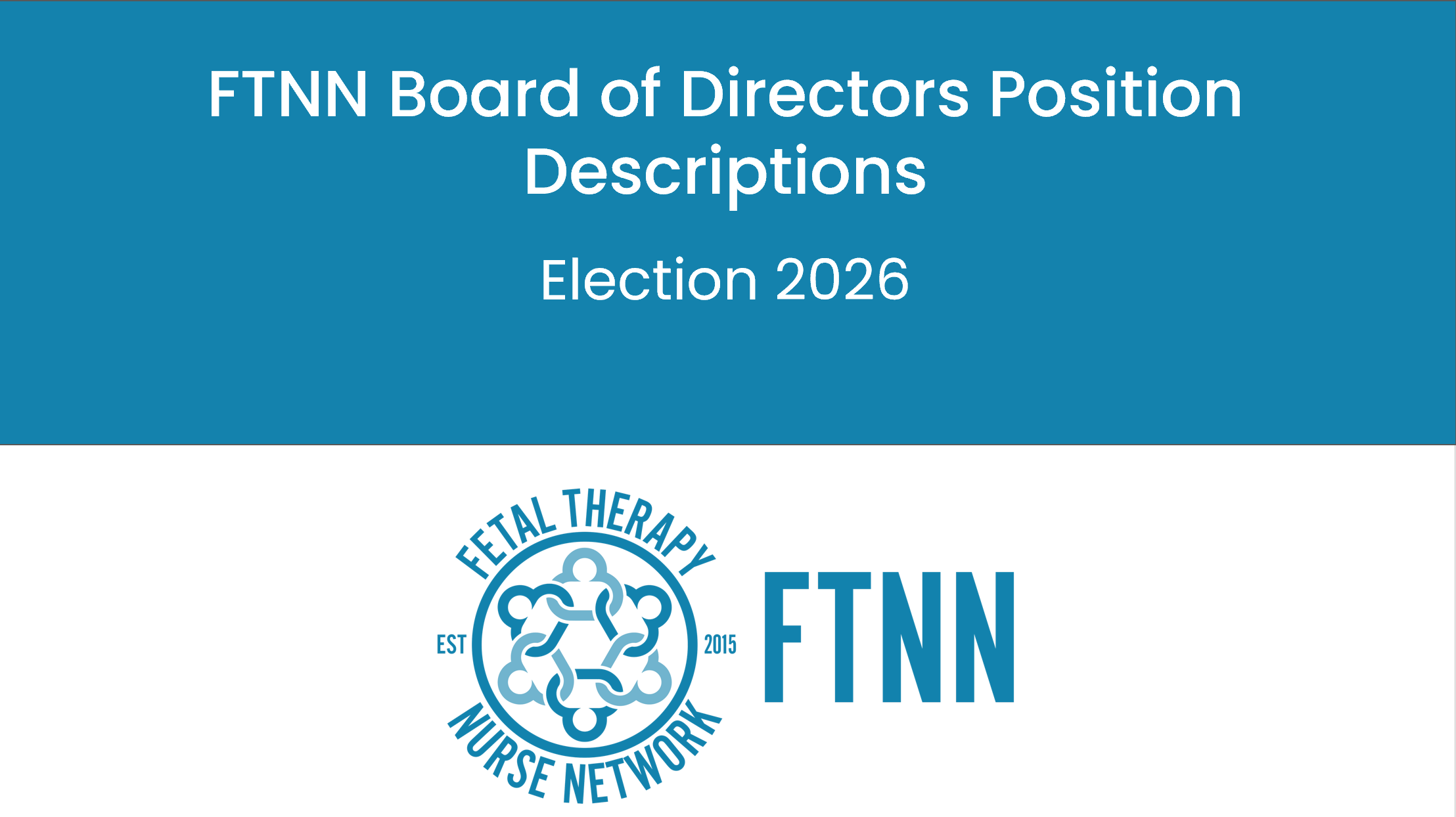 FTNN 2026 Board Election Call for Nominations and Applications