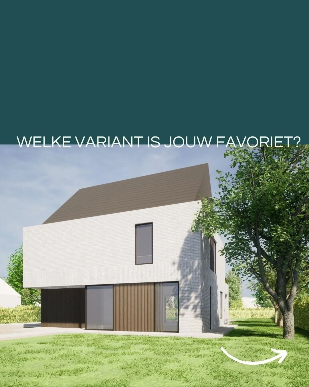 Welke variant is jouw favoriet? 🤷&zwj;♀️⁠
⁠
Ik werkte voor deze klanten een alternatief voorontwerp uit met &eacute;&eacute;n verdieping extra. Dit geeft uiteraard een ingrijpend verschil op de grondplannen, maar ook de gevels krijgen een heel ander