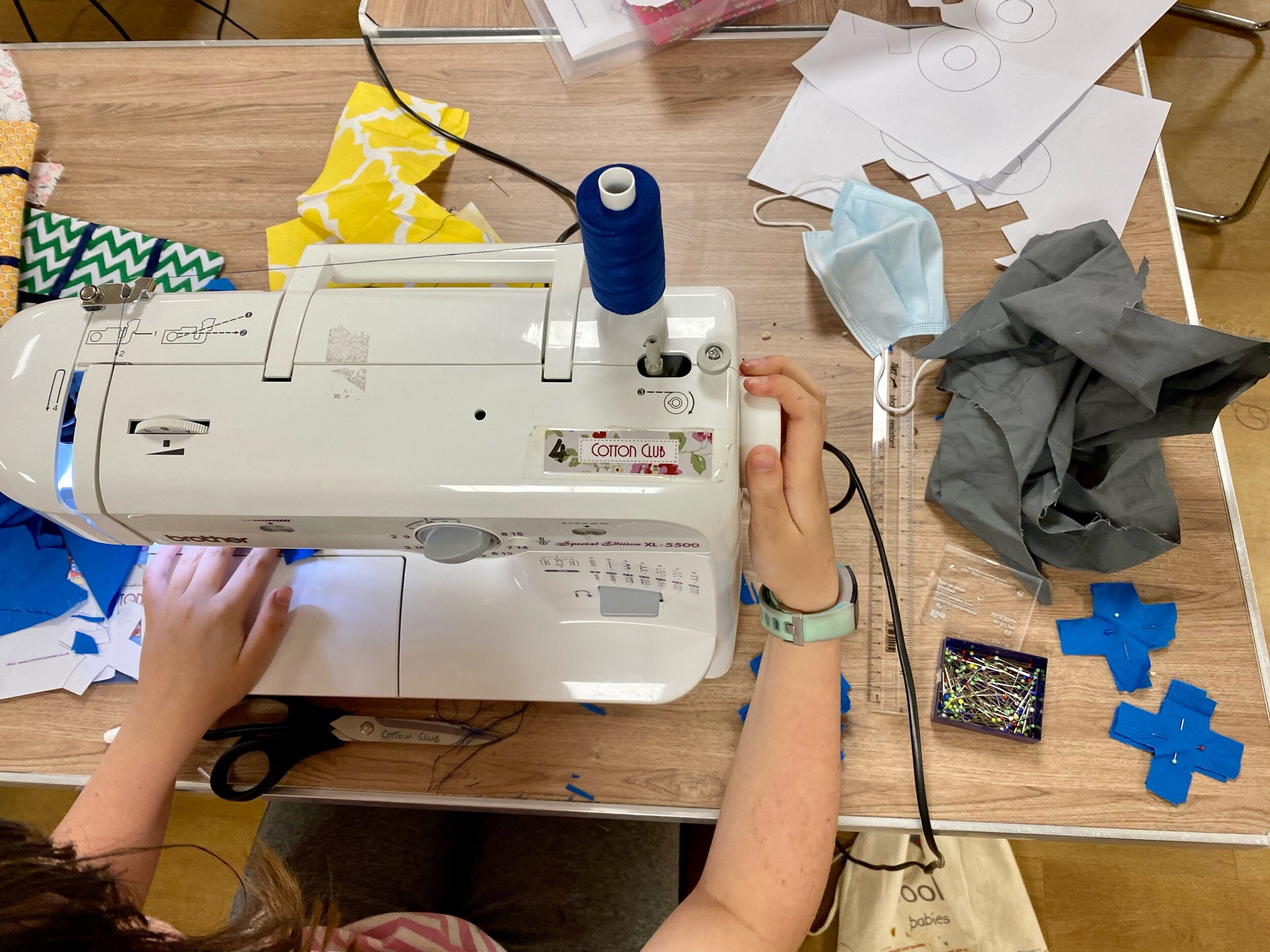 Threading up a machine ready to sew