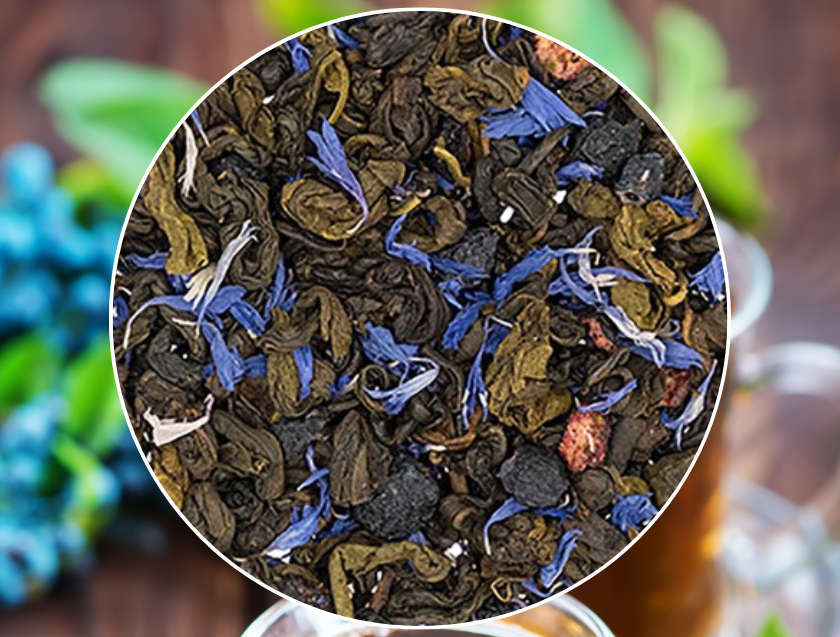1 oz Blueberry Green Tea Loose Leaf